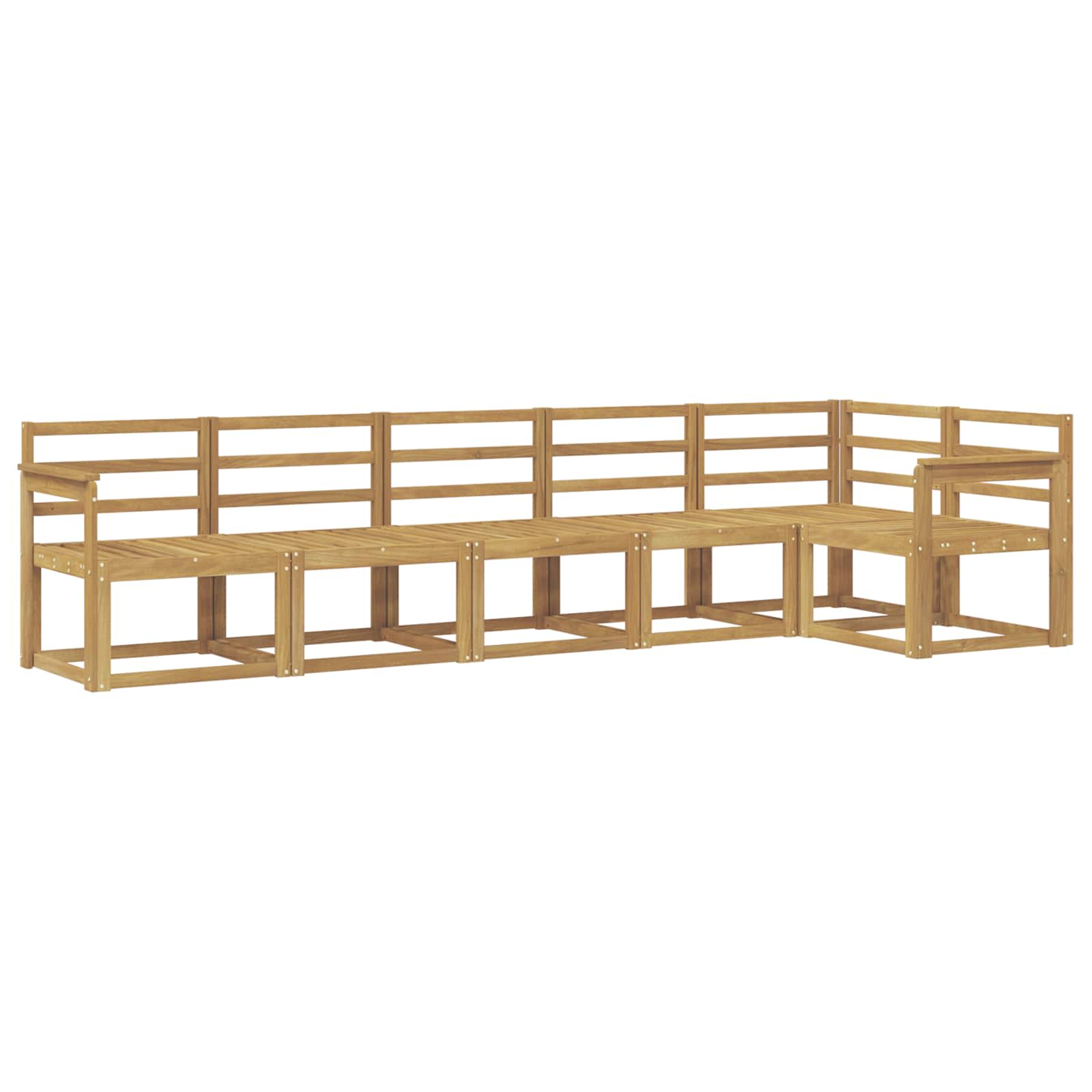 Set vanjskih sofa 6 pcs Bijela Čvrsto drvo akacije