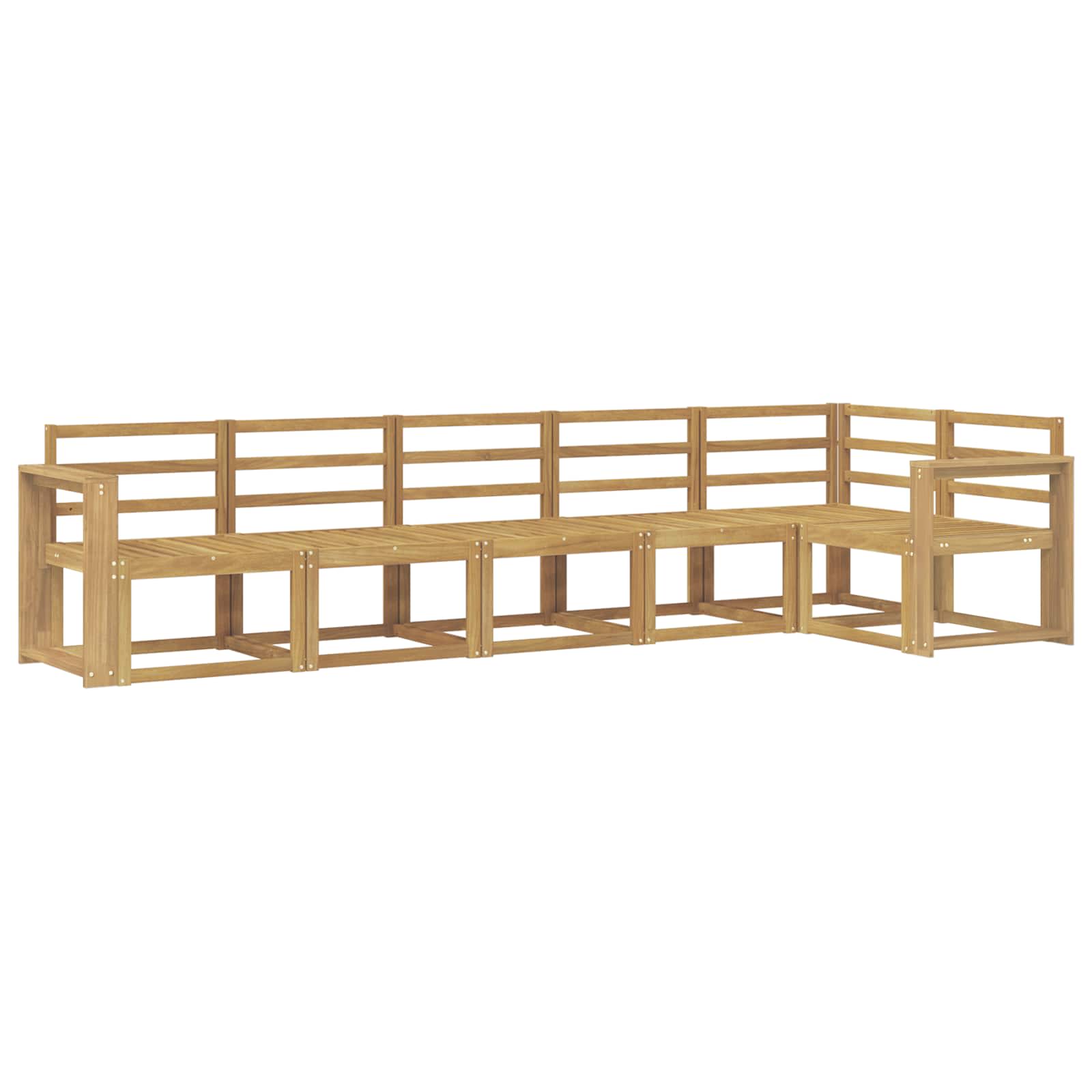 Set vanjskih sofa 6 pcs Bijela Čvrsto drvo akacije