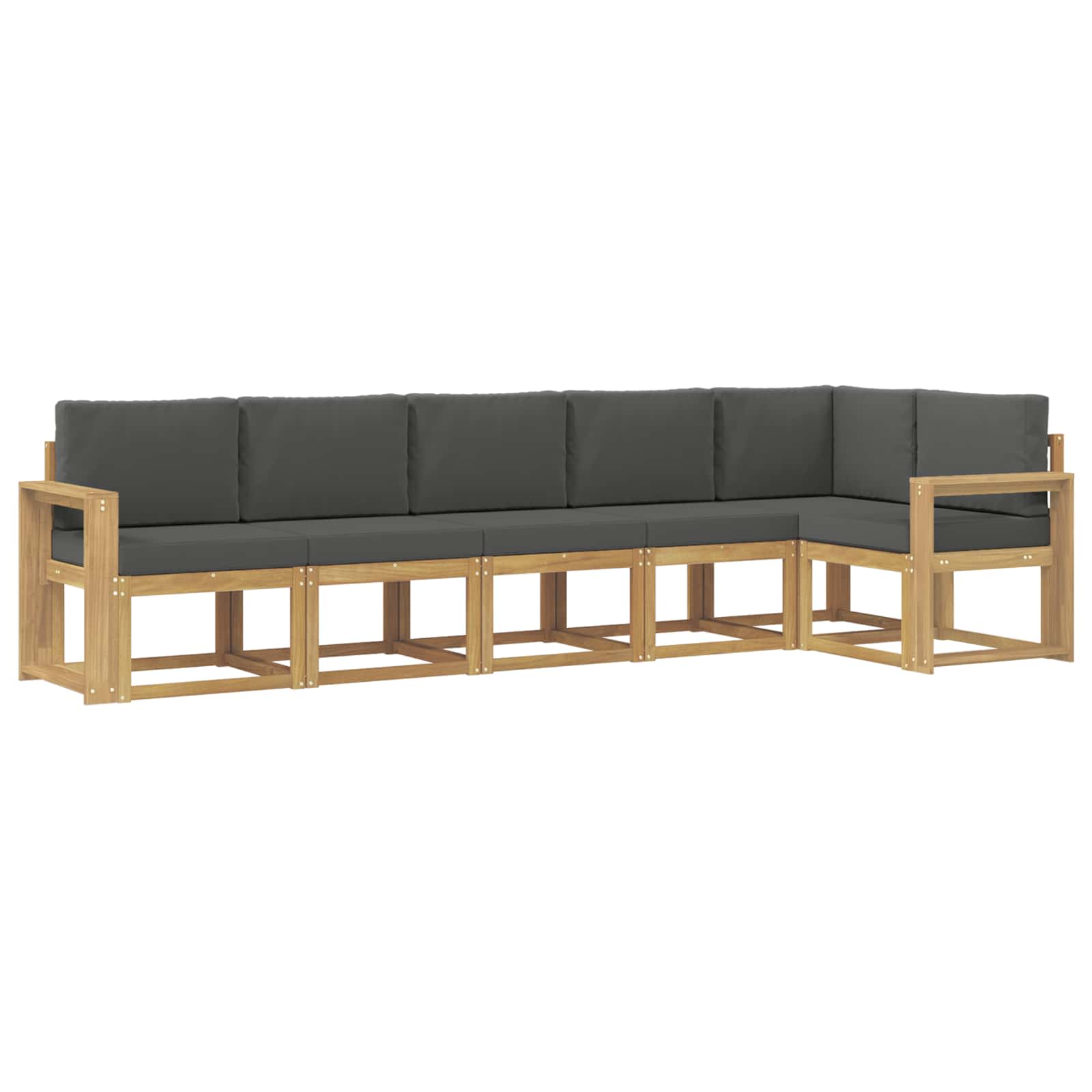 Set vanjskih sofa s jastukom 6 pcs Bijela i antracit Poliester