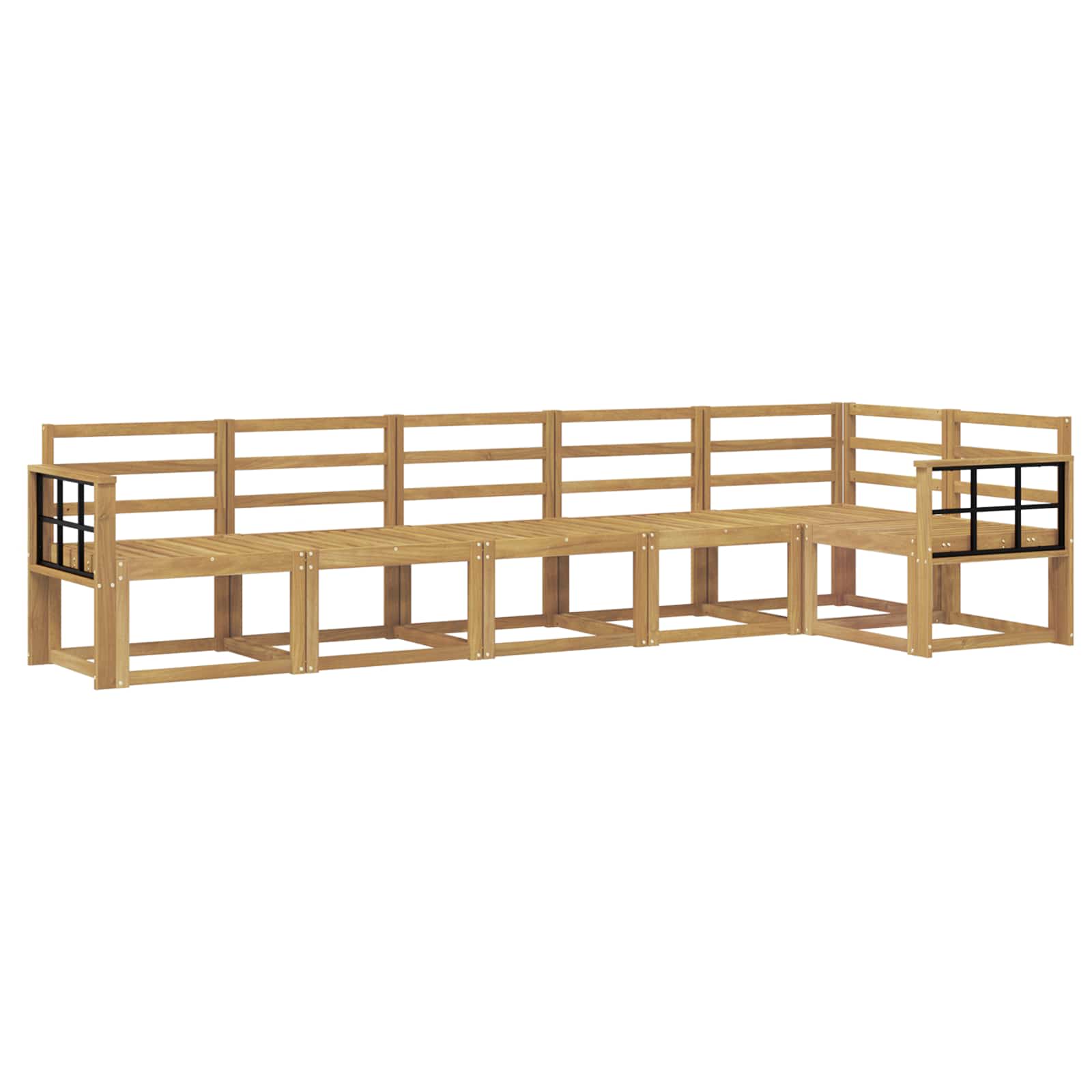Set vanjskih sofa 6 pcs Bijela Čvrsto drvo akacije