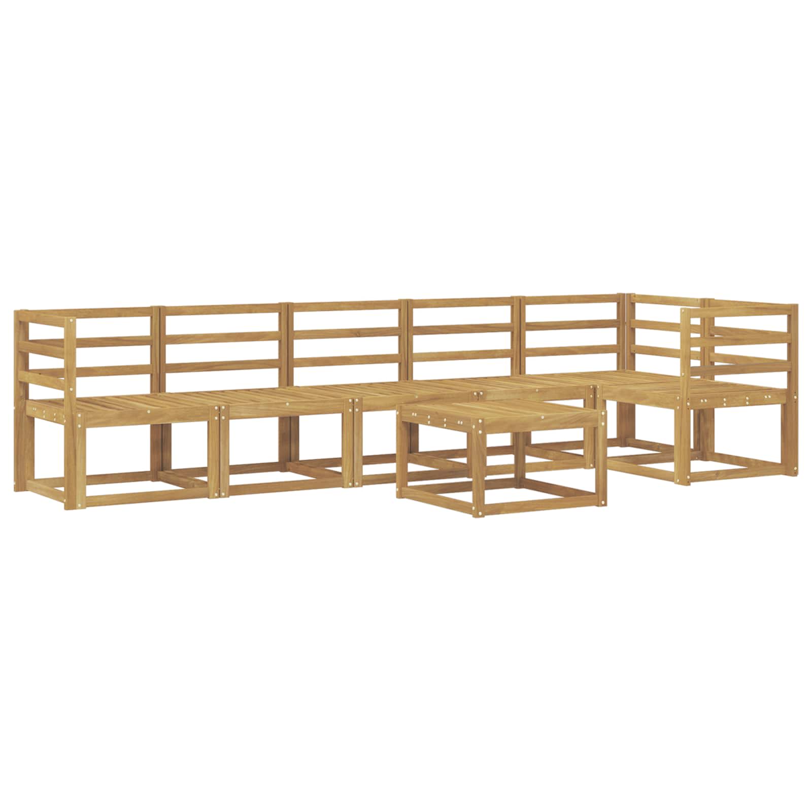 Set vanjskih sofa 7 pcs Bijela Čvrsto drvo akacije