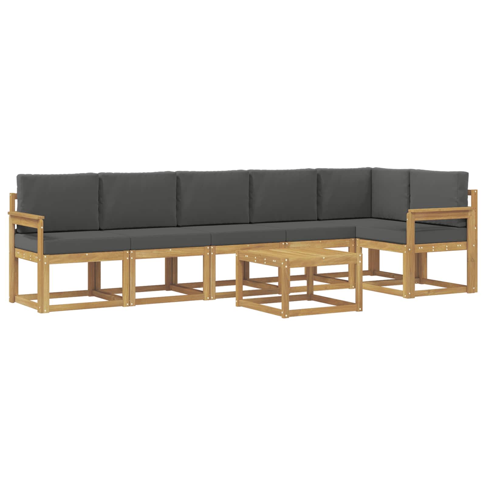 Set vanjskih sofa s jastukom 7 pcs Bijela i antracit Poliester