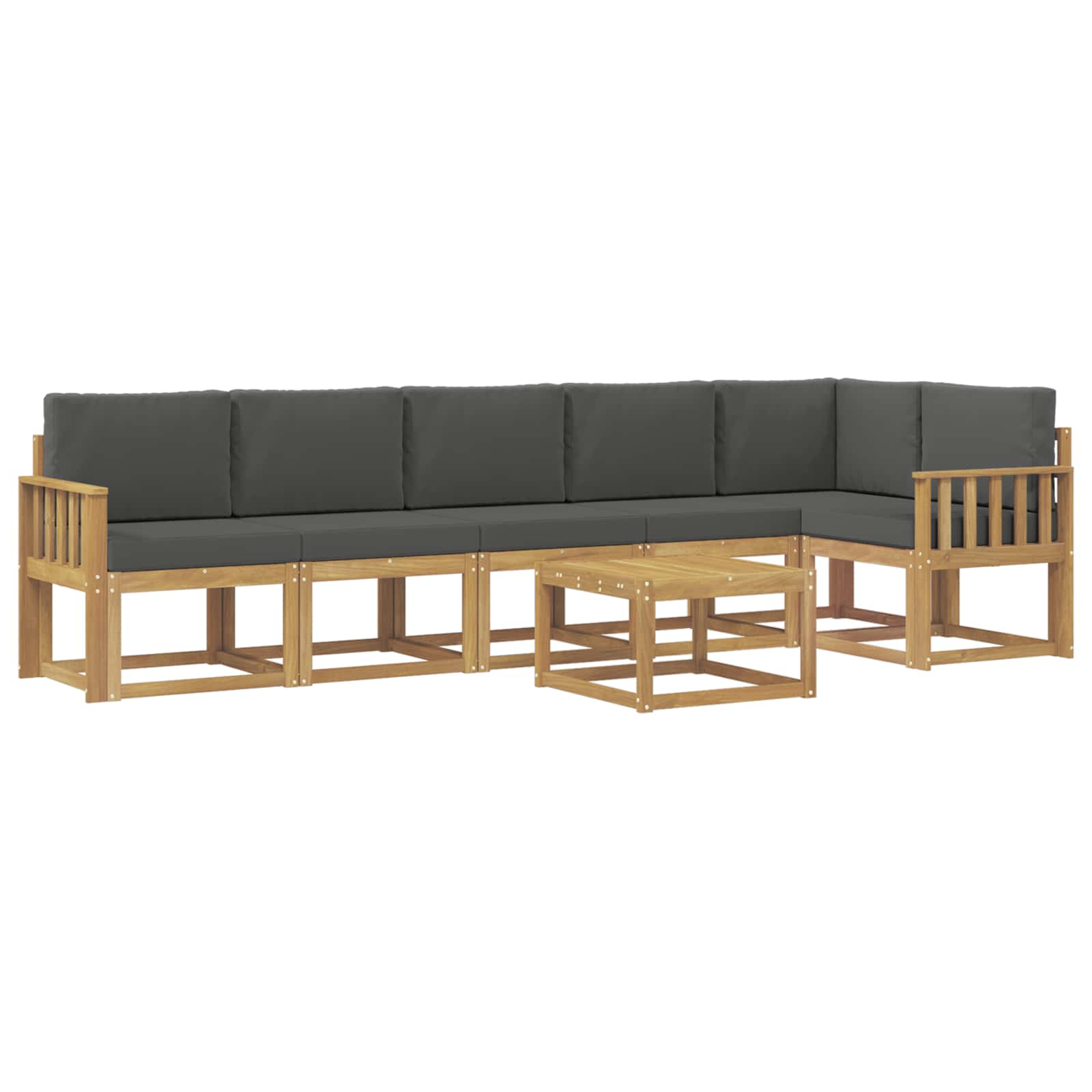 Set vanjskih sofa s jastukom 7 pcs Bijela i antracit Poliester