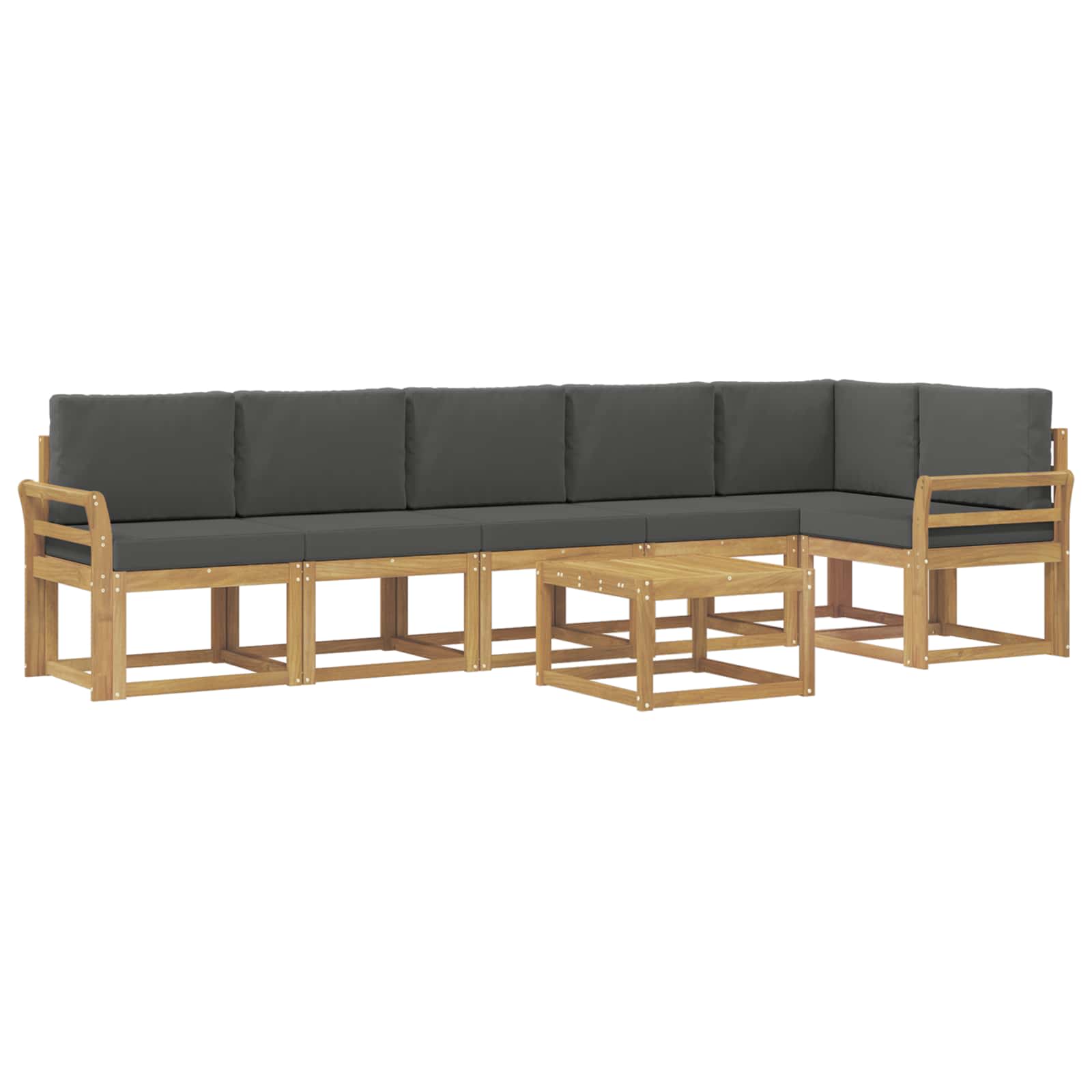 Set vanjskih sofa s jastukom 7 pcs Bijela i antracit Poliester