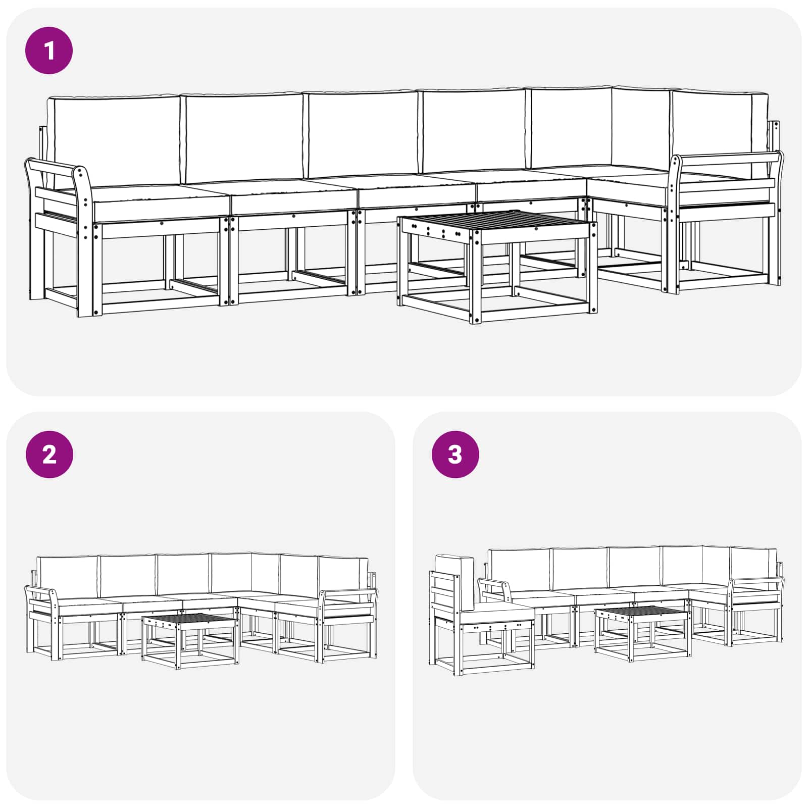 Set vanjskih sofa s jastukom 7 pcs Bijela i antracit Poliester
