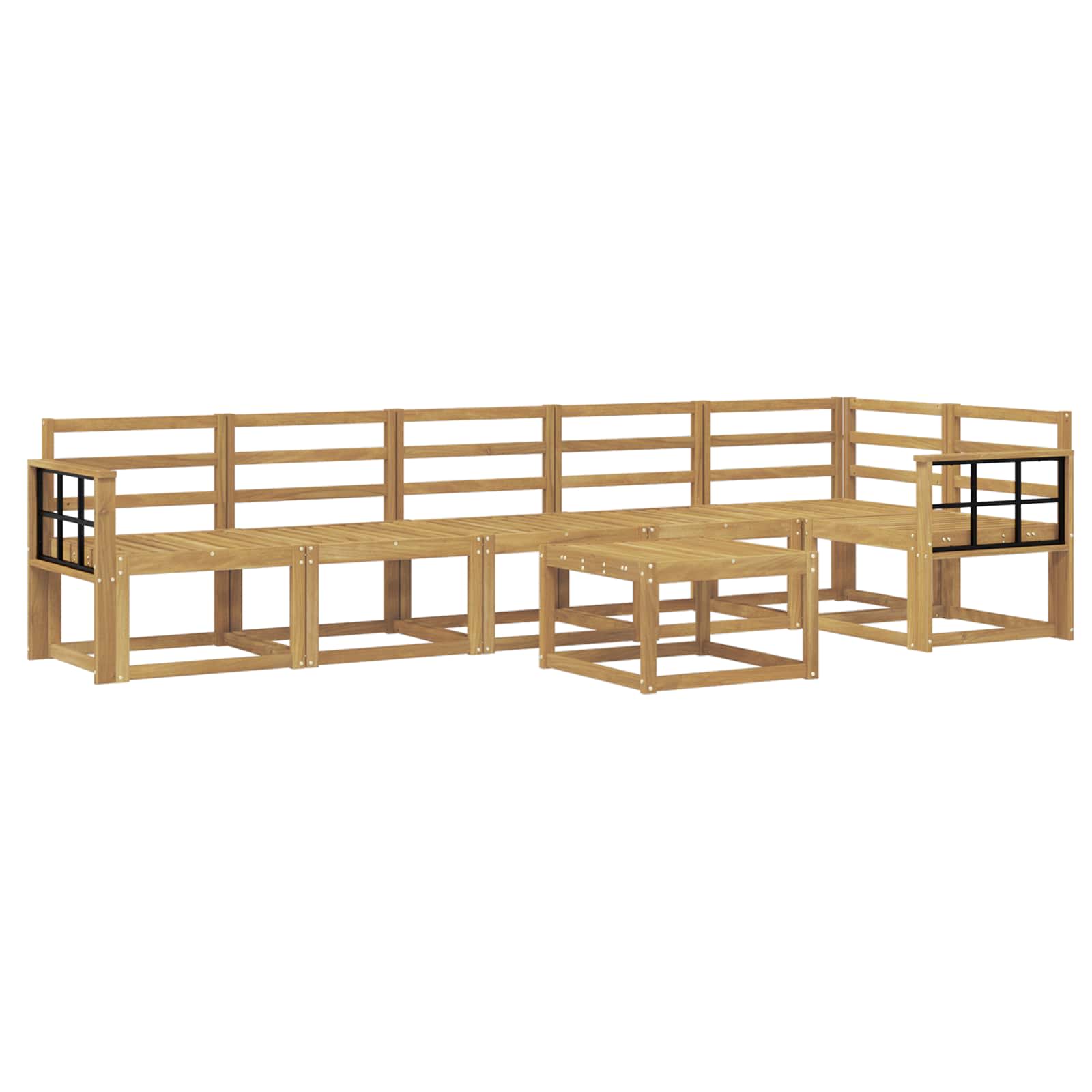 Set vanjskih sofa 7 pcs Bijela Čvrsto drvo akacije