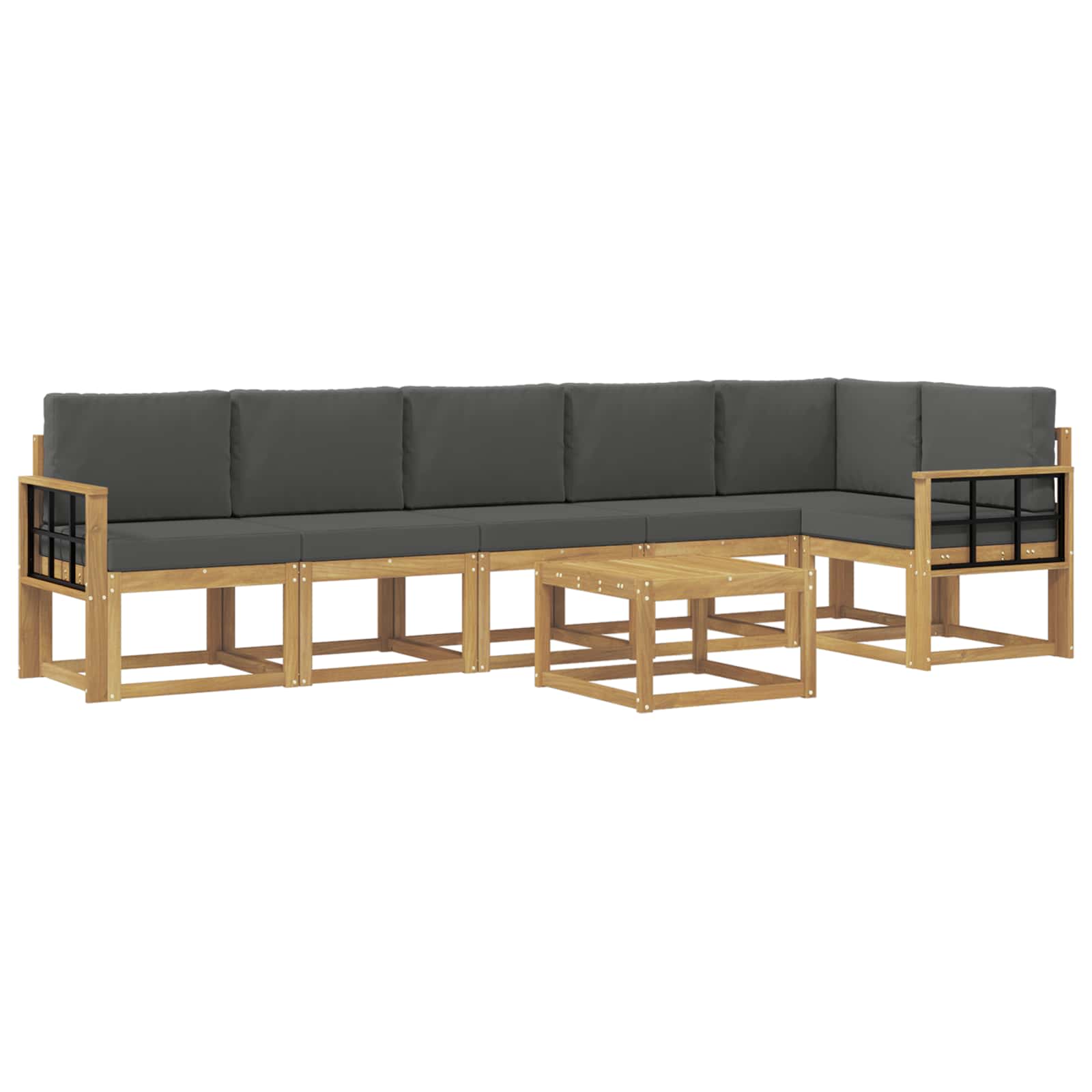 Set vanjskih sofa s jastukom 7 pcs Bijela i antracit Poliester