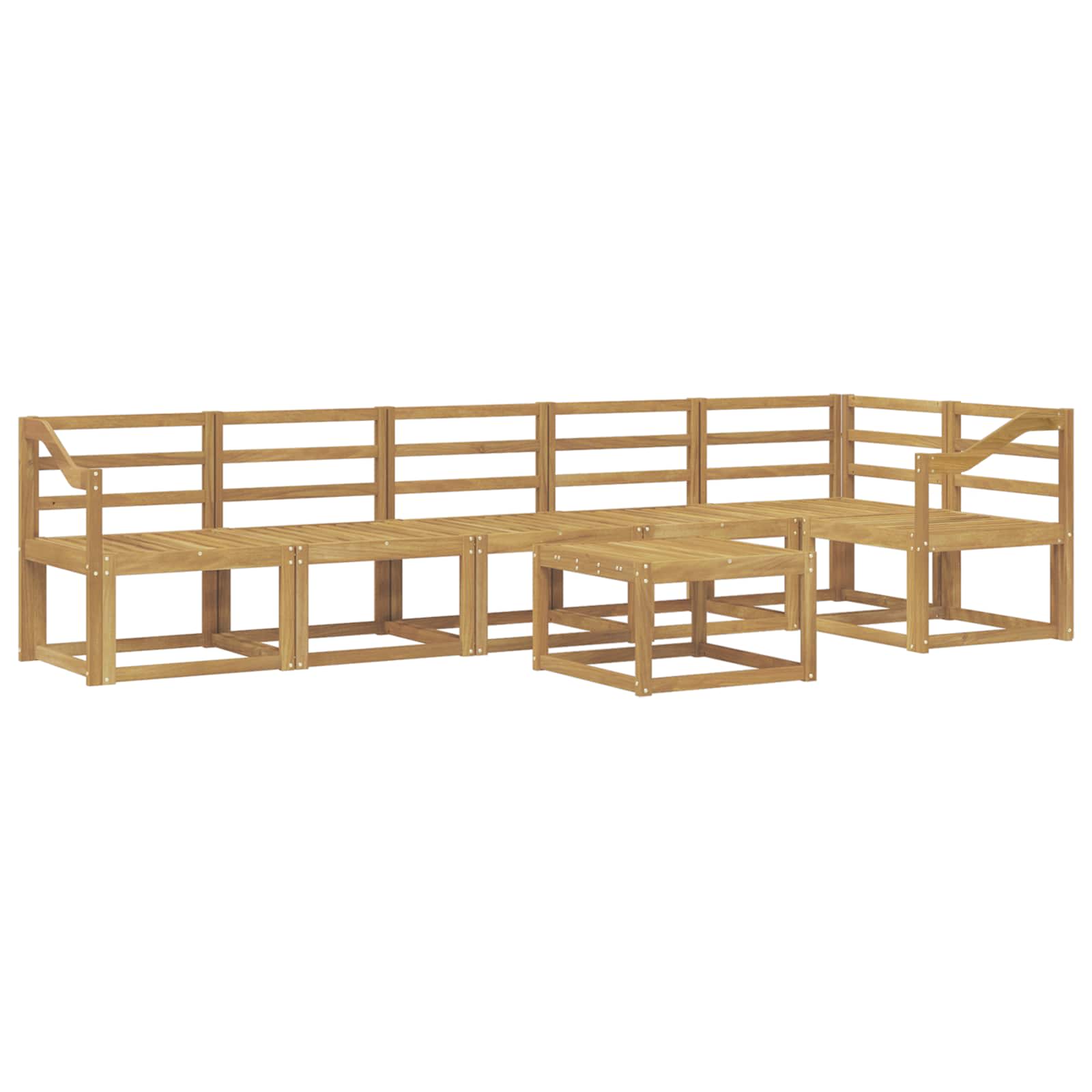 Set vanjskih sofa 7 pcs Bijela Čvrsto drvo akacije