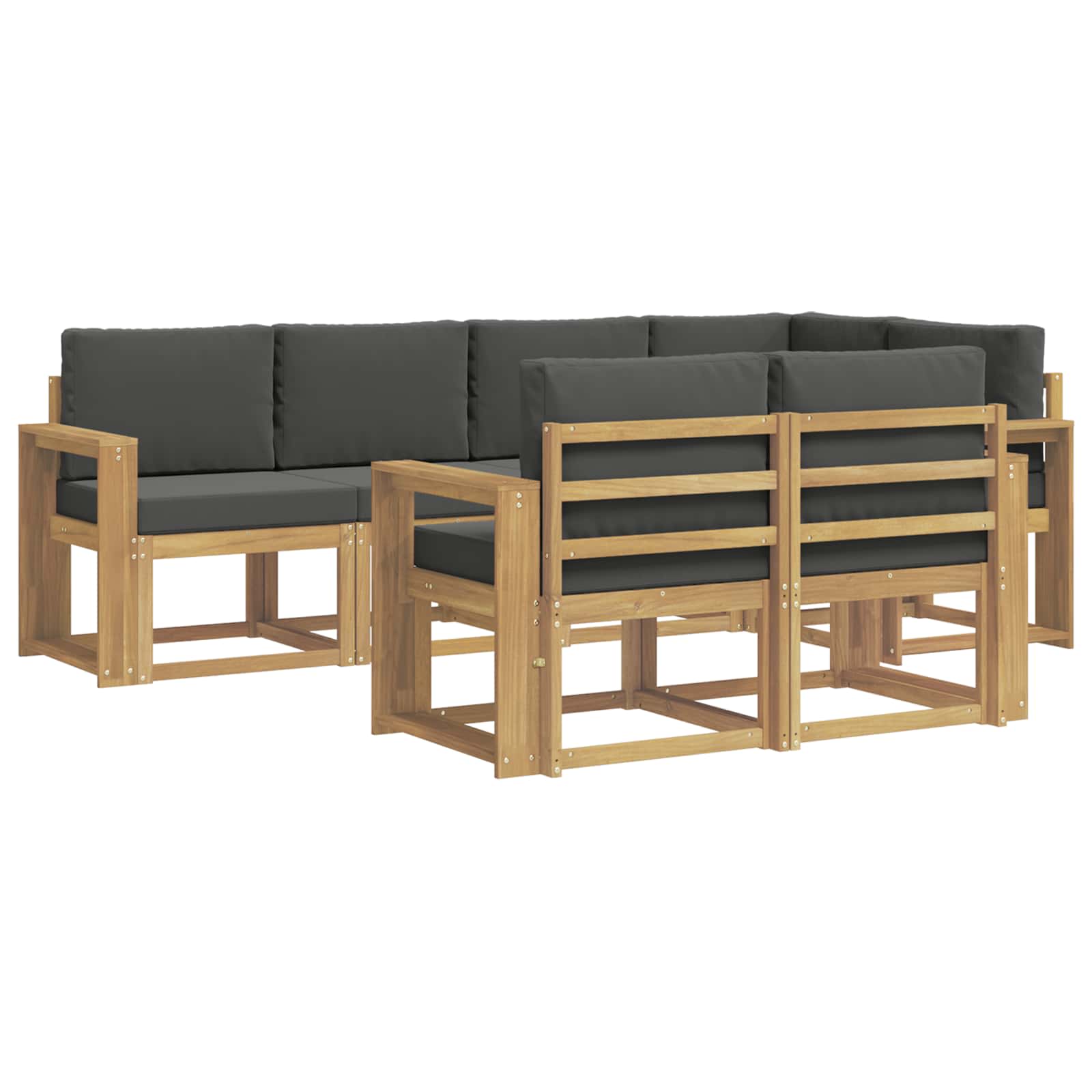 Set vanjskih sofa s jastukom 7 pcs Bijela i antracit Poliester