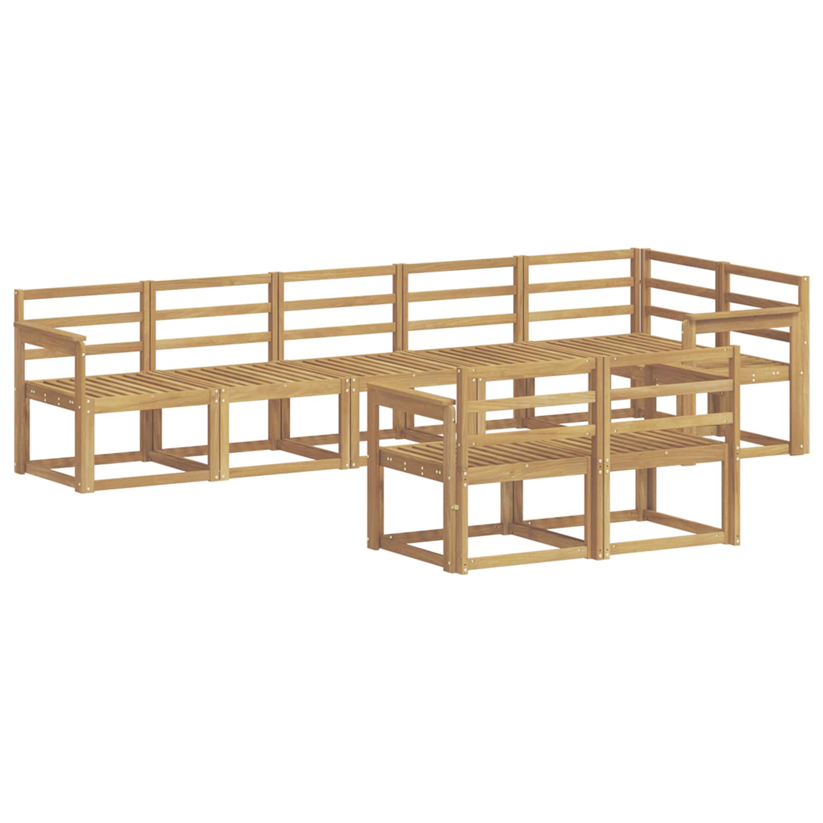 Set vanjskih sofa 8 pcs Bijela Čvrsto drvo akacije