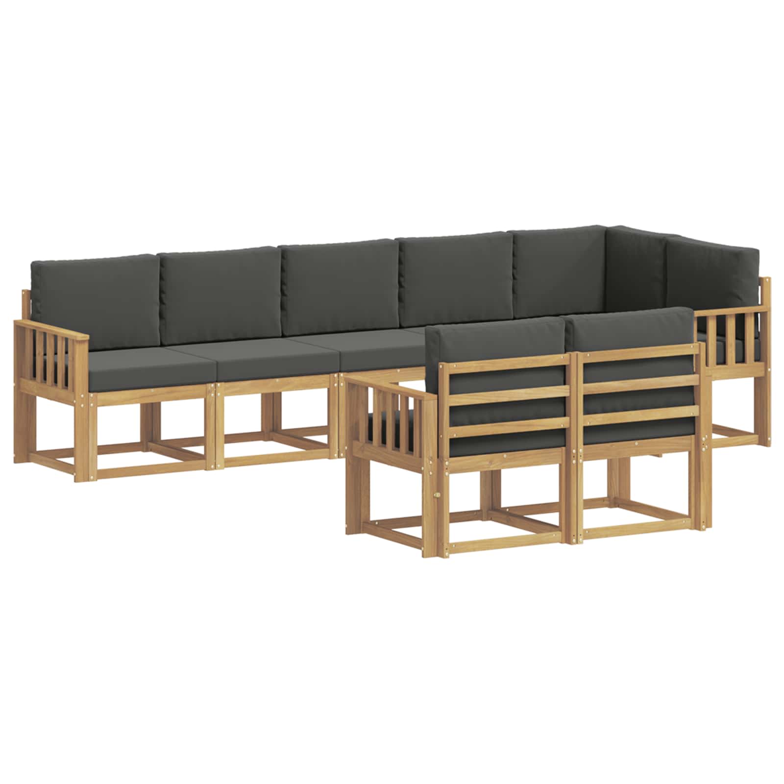 Set vanjskih sofa s jastukom 8 pcs Bijela i antracit Poliester
