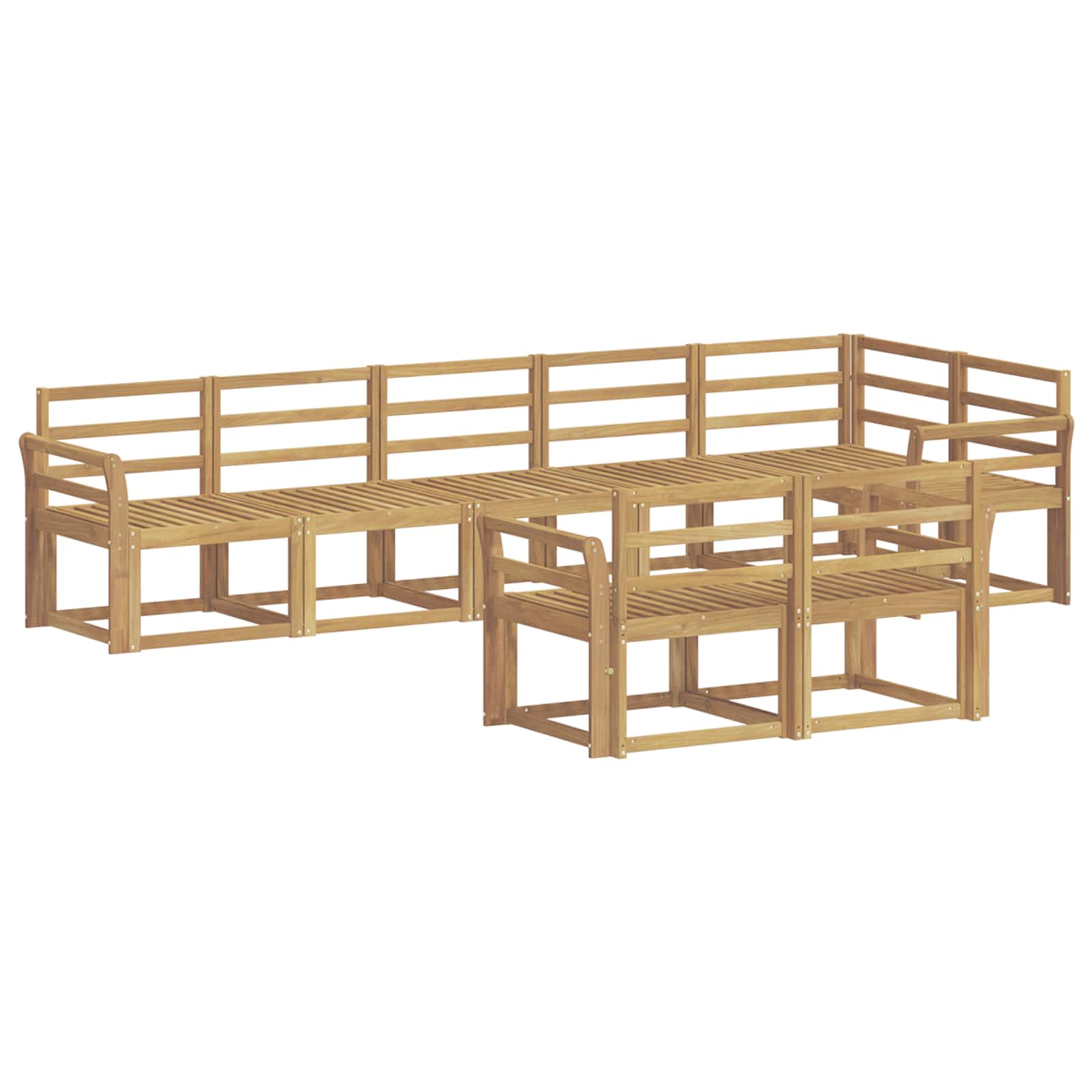 Set vanjskih sofa 8 pcs Bijela Čvrsto drvo akacije