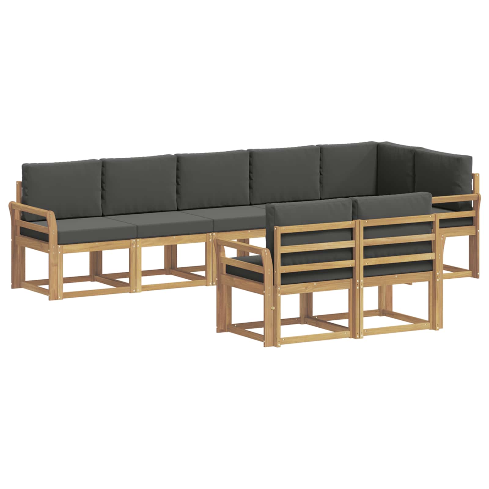 Set vanjskih sofa s jastukom 8 pcs Bijela i antracit Poliester