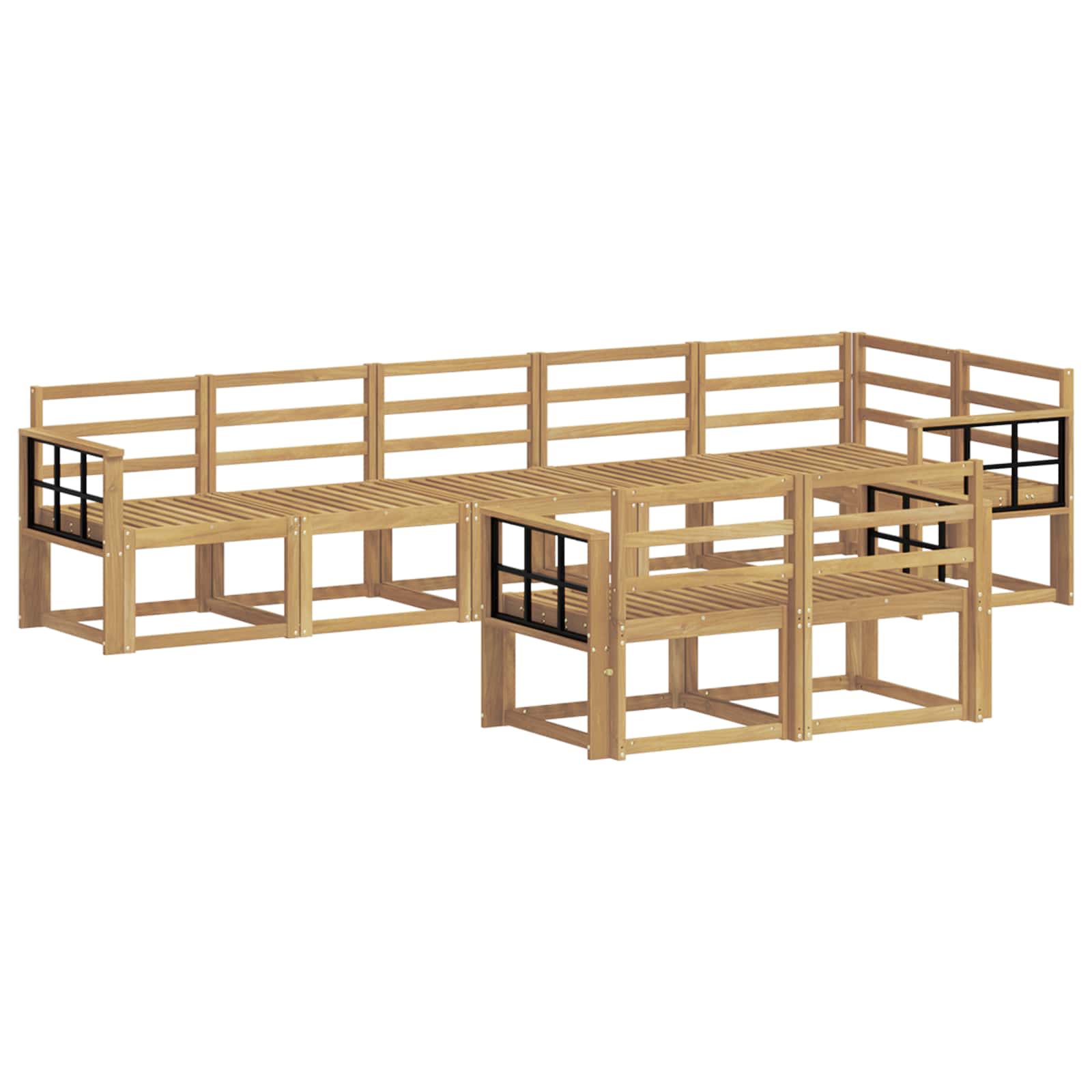 Set vanjskih sofa 8 pcs Bijela Čvrsto drvo akacije