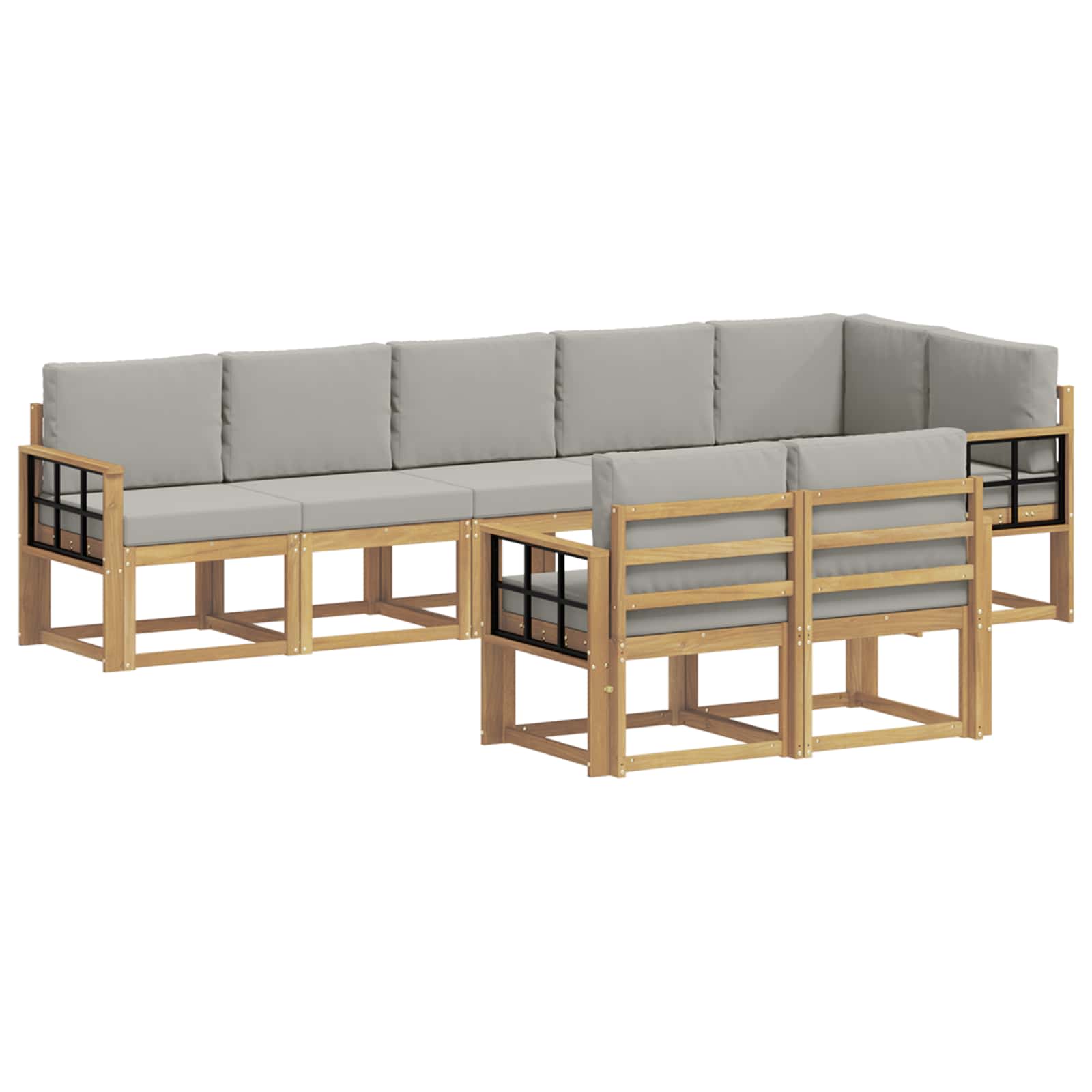 Set vanjskih sofa 8 kom. Bijela i svjetlosiva