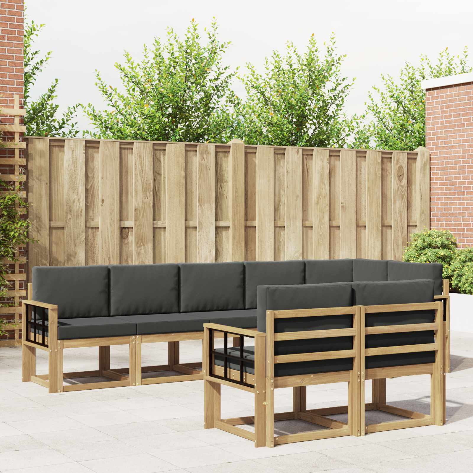 Set vanjskih sofa s jastukom 8 pcs Bijela i antracit Poliester