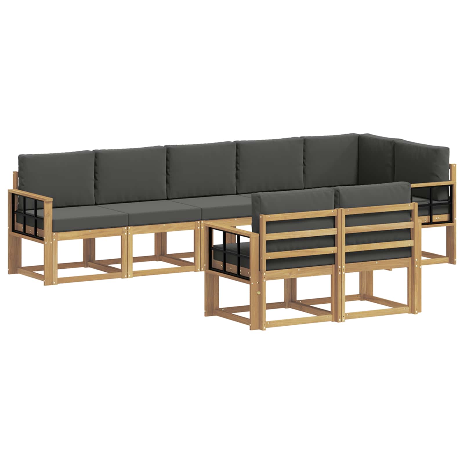 Set vanjskih sofa 8 kom. Bijela i antracit Poliester