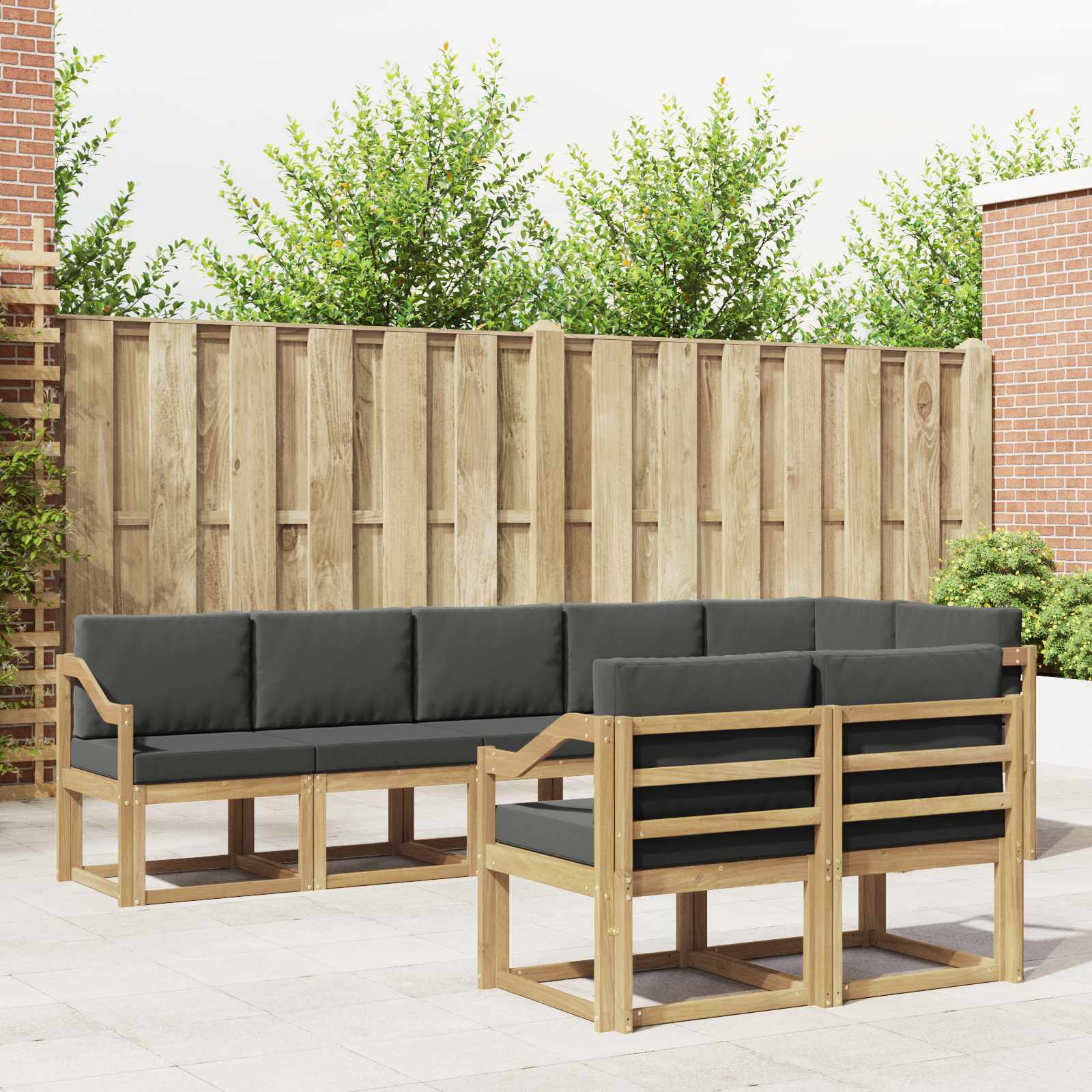 Set vanjskih sofa s jastukom 8 pcs Bijela i antracit Poliester
