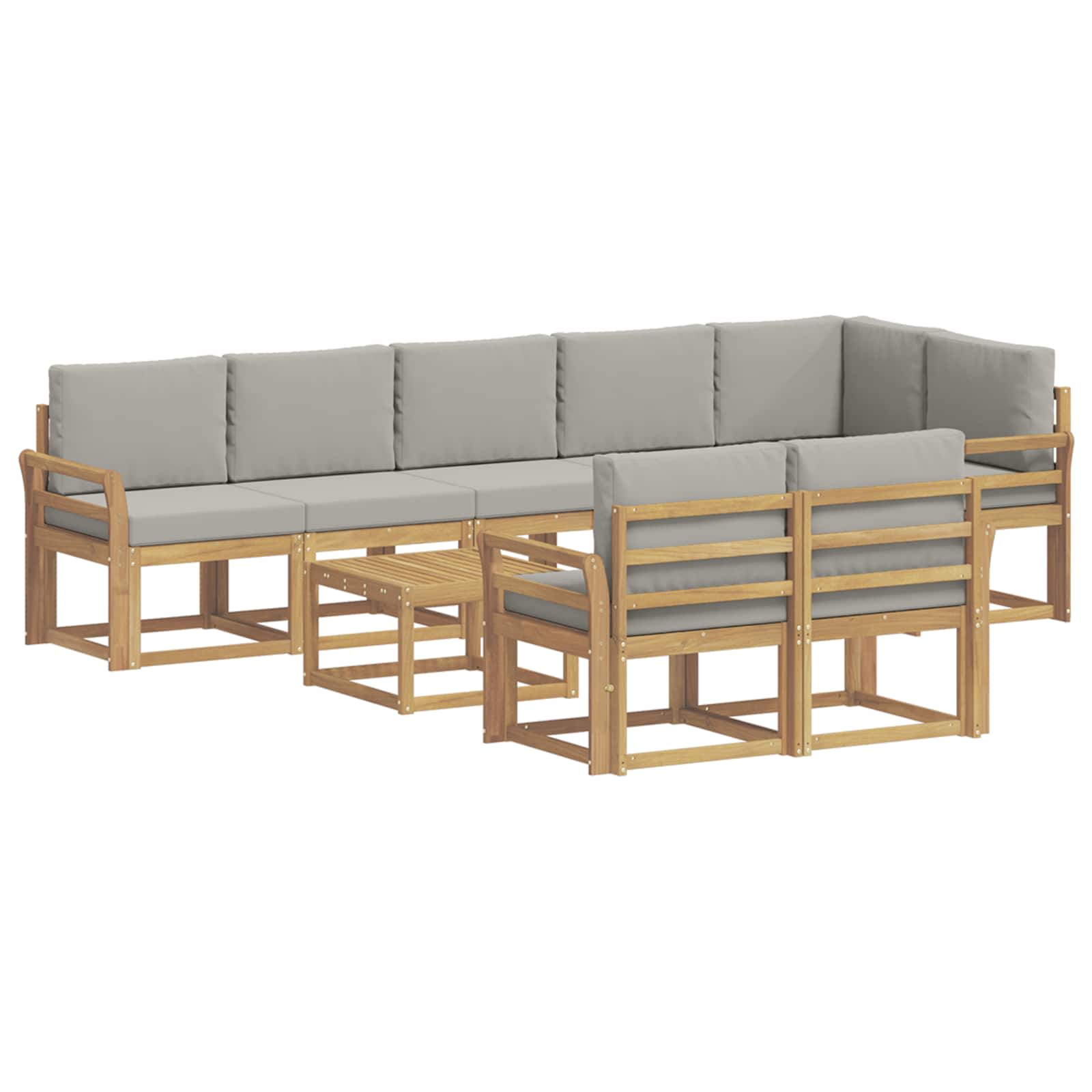 Set vanjskih sofa 9 kom. Bijela i svjetlosiva
