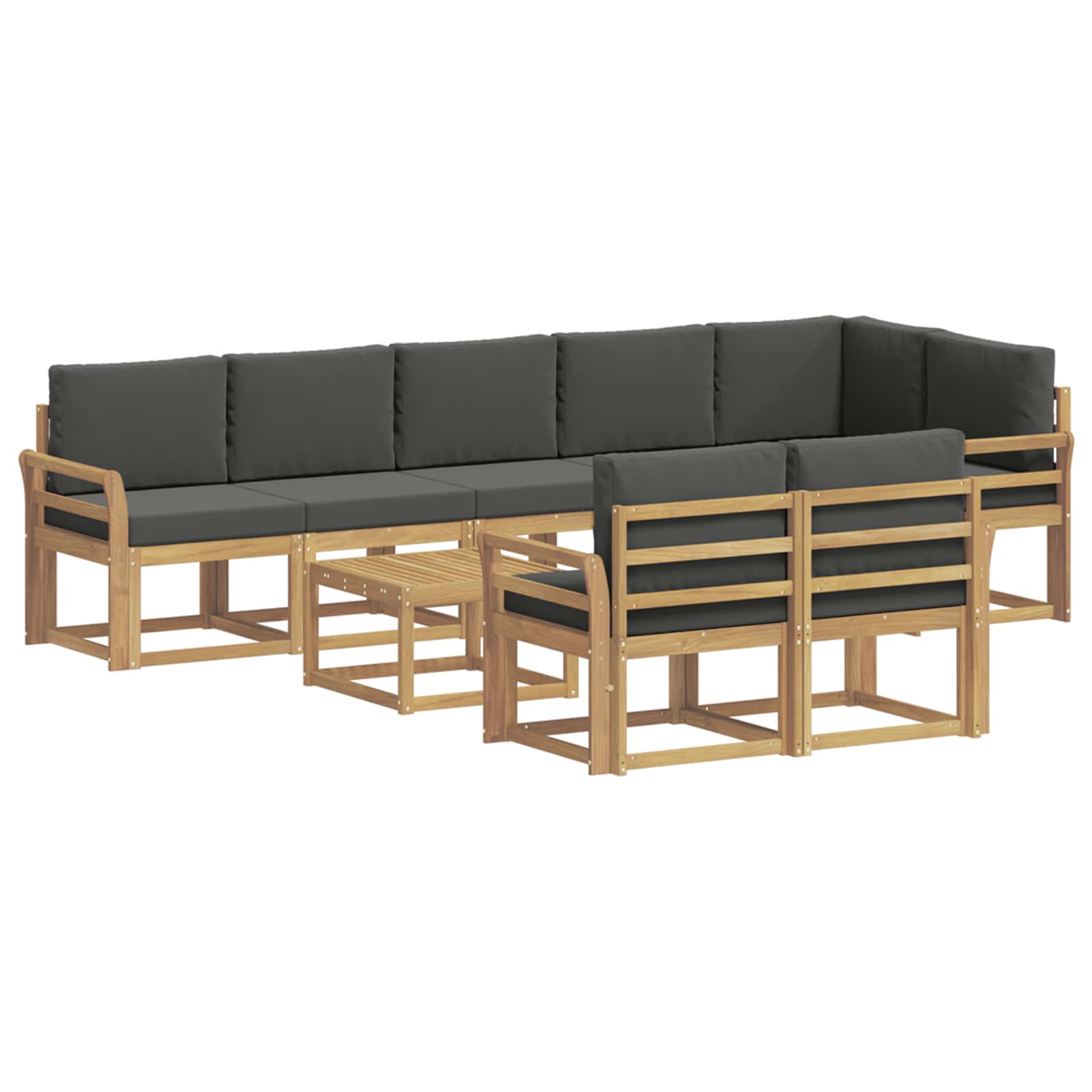 Set vanjskih sofa 9 kom. Bijela i antracit Poliester