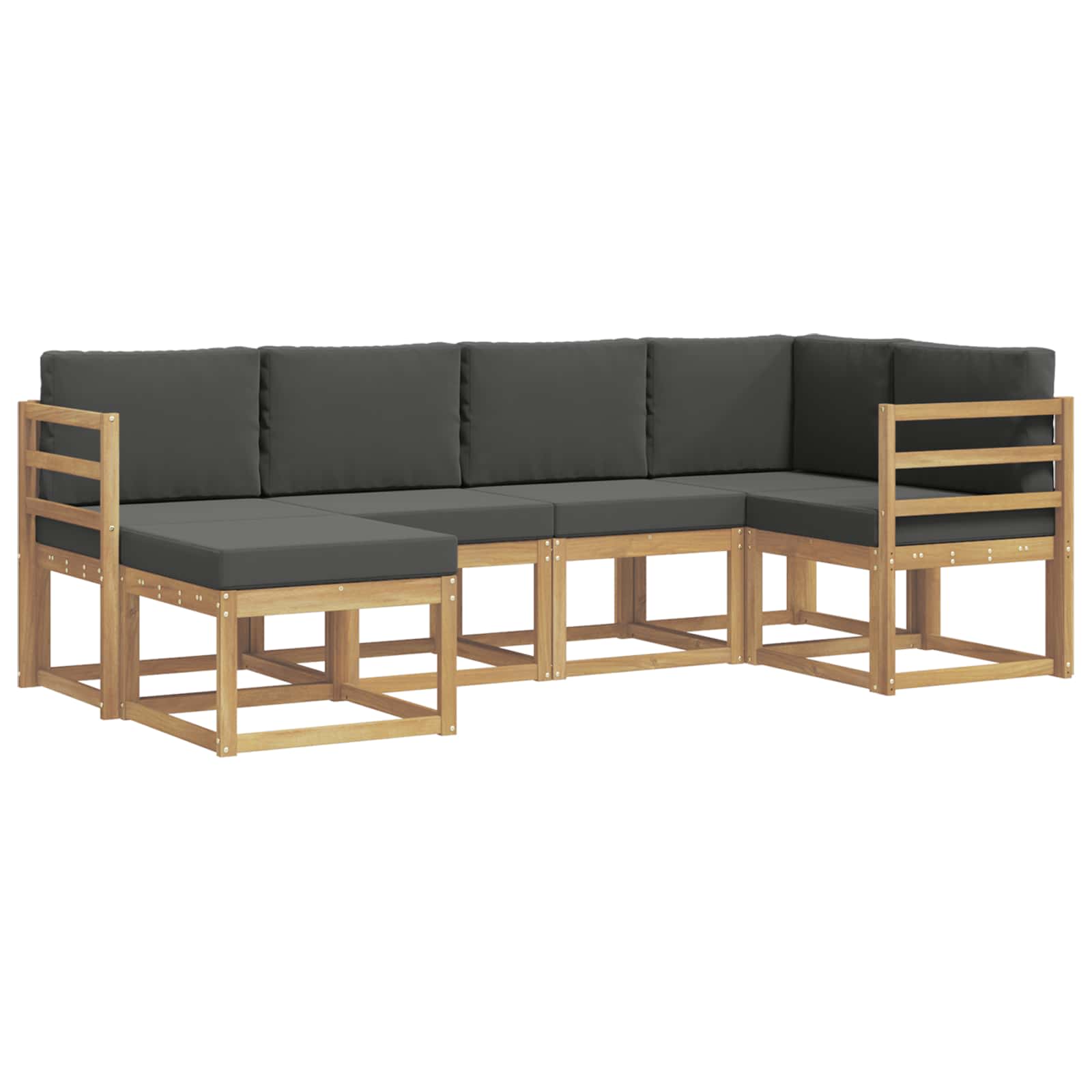 Set vanjskih sofa s jastukom 6 pcs Bijela i antracit Poliester