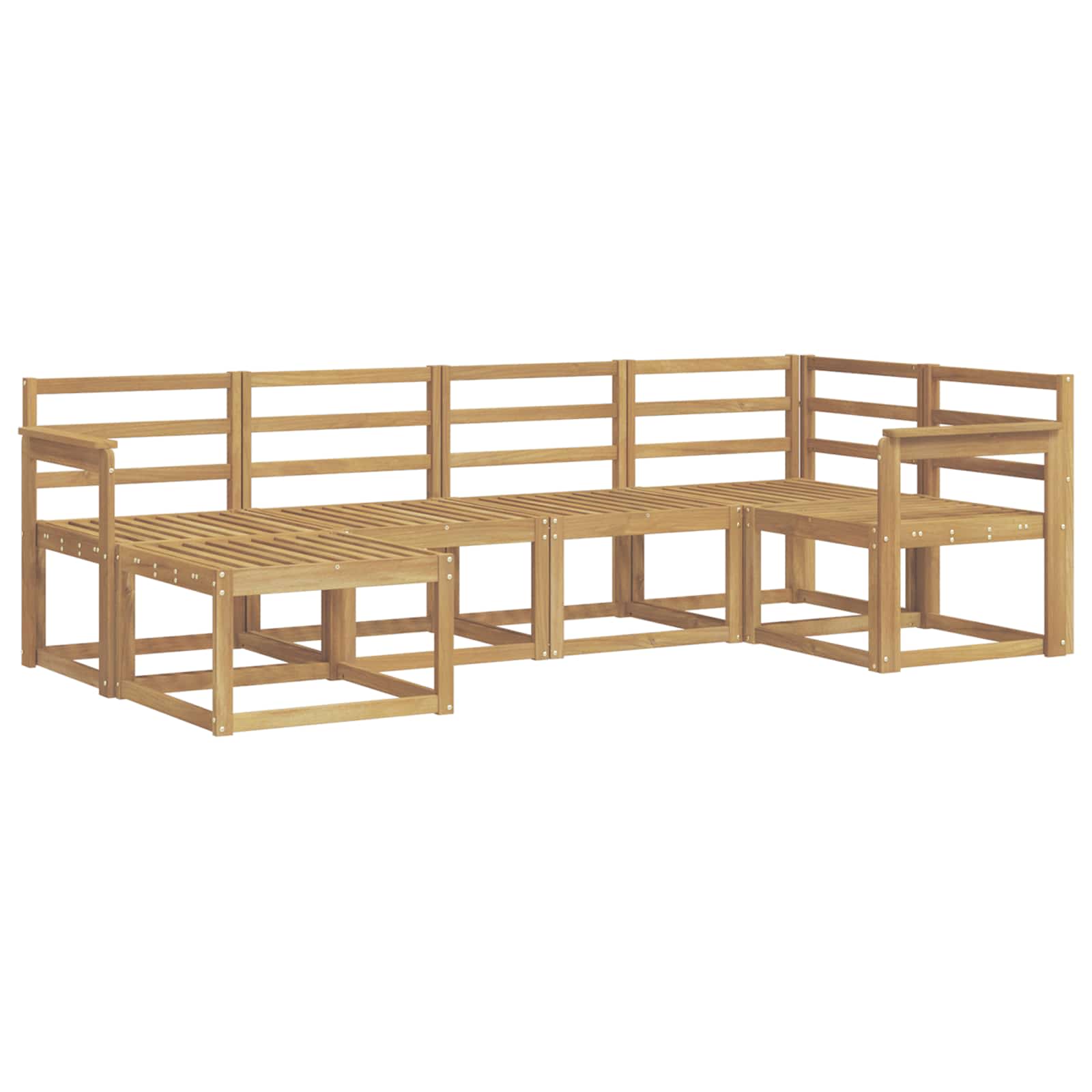 Set vanjskih sofa 6 pcs Bijela Čvrsto drvo akacije