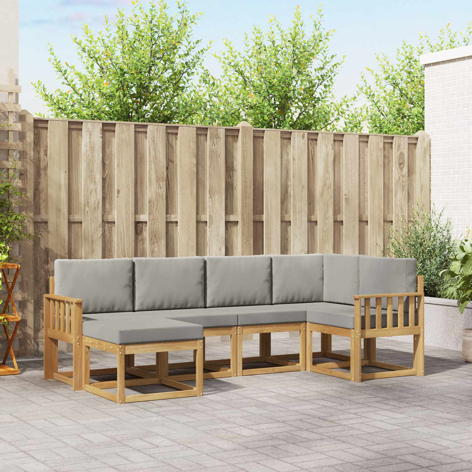 Set vanjskih sofa 6 pcs Bijela i svjetlosiva