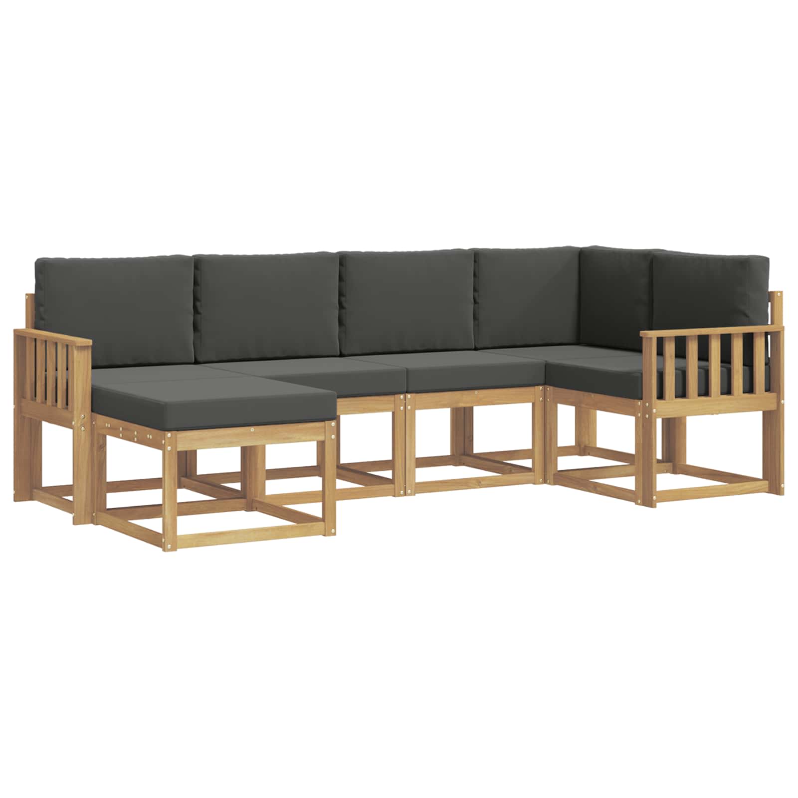Set vanjskih sofa s jastukom 6 pcs Bijela i antracit Poliester