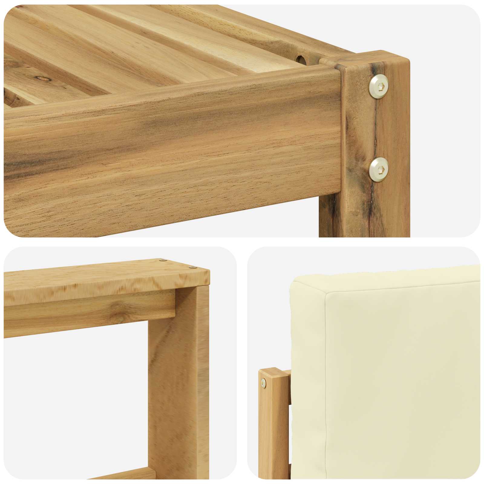 Set vanjskih sofa s jastukom 6 pcs Bijela i krem Poliester