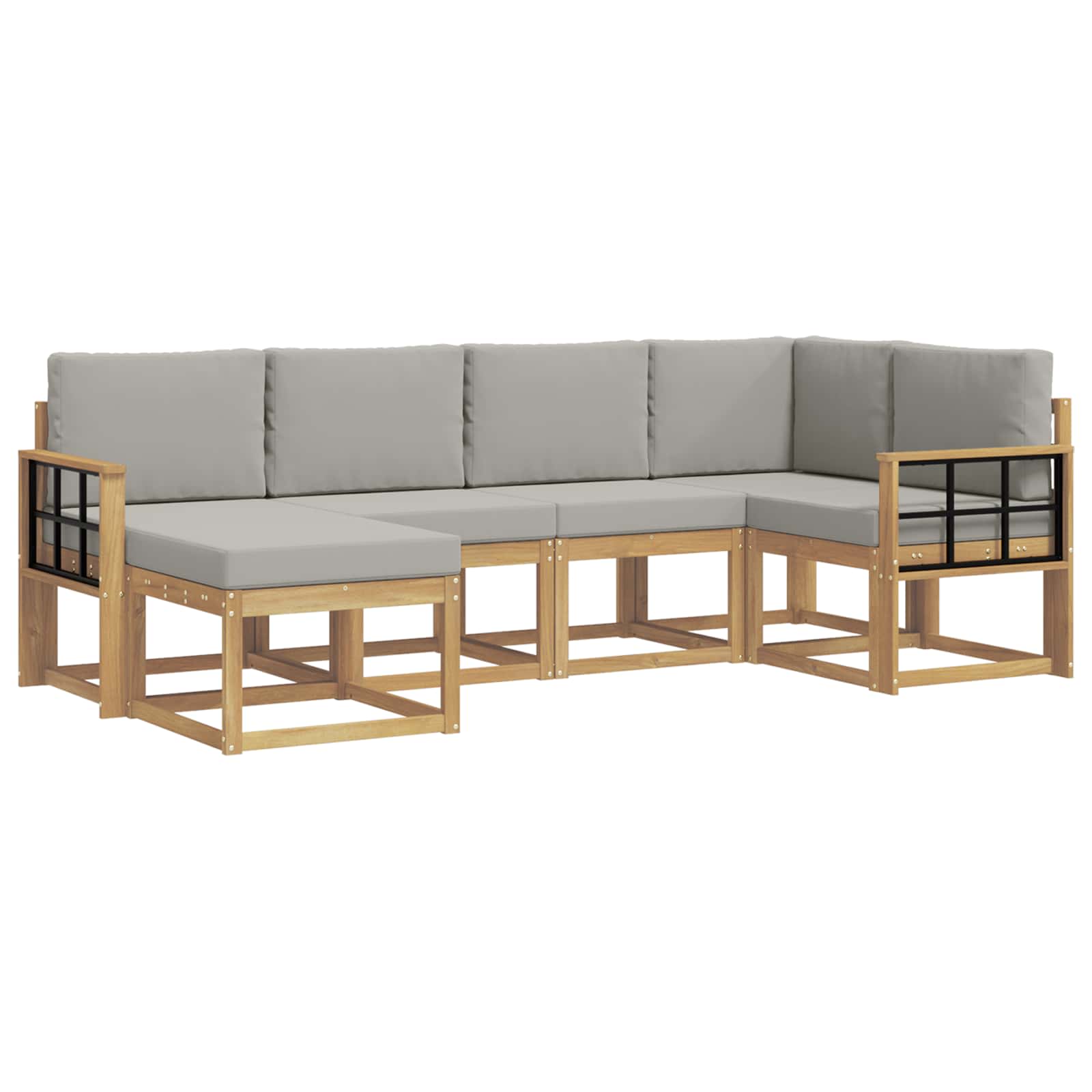 Set vanjskih sofa 6 pcs Bijela i svjetlosiva