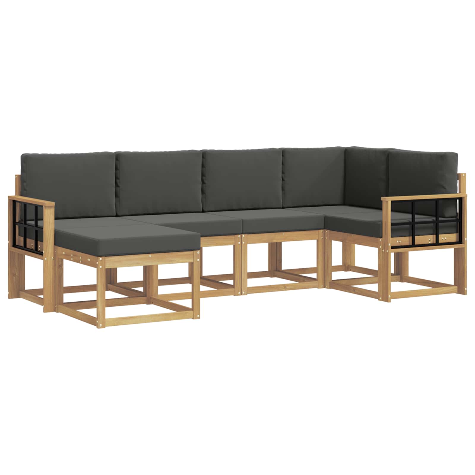 Set vanjskih sofa s jastukom 6 pcs Bijela i antracit Poliester