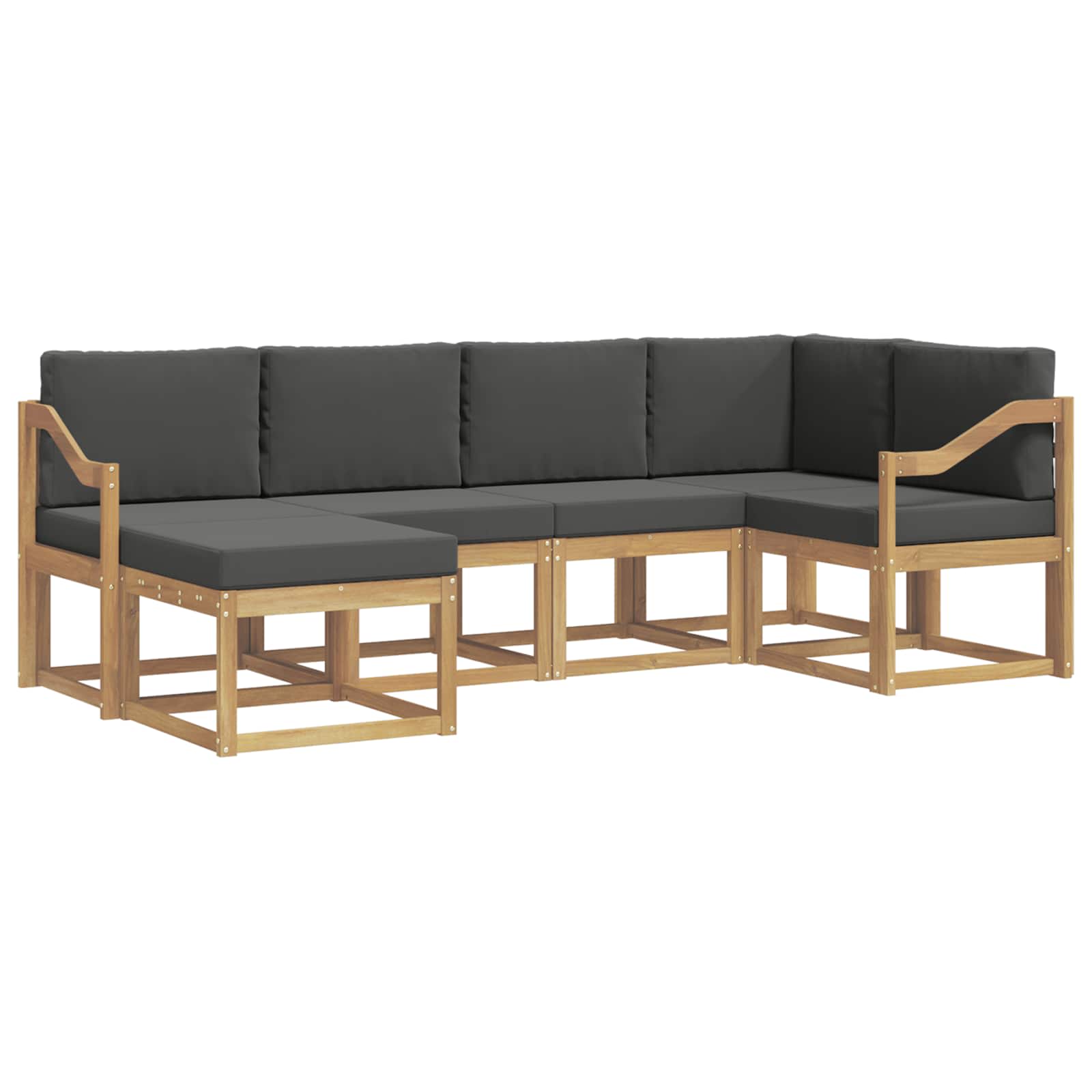 Set vanjskih sofa s jastukom 6 pcs Bijela i antracit Poliester
