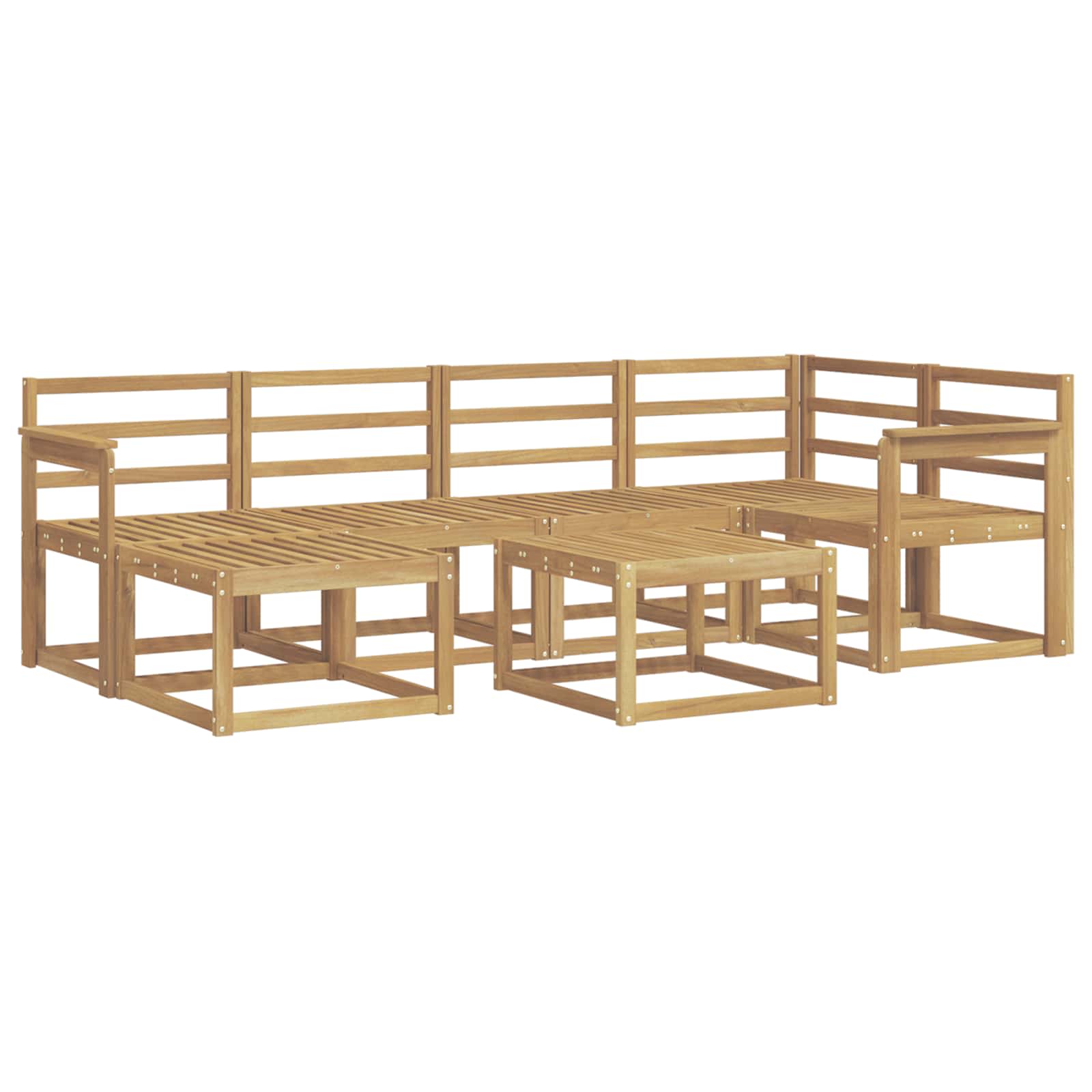 Set vanjskih sofa 7 pcs Bijela Čvrsto drvo akacije