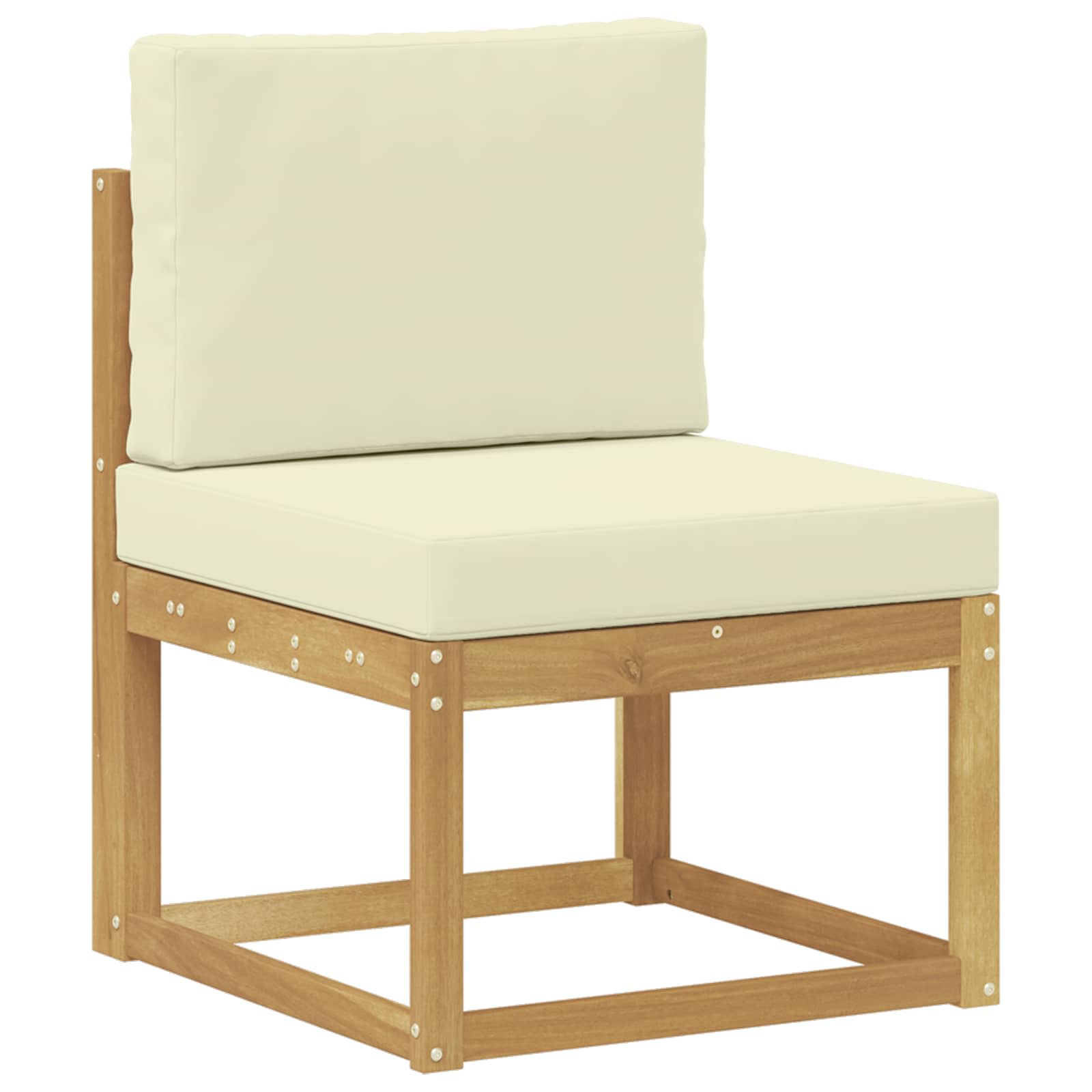 Set vanjskih sofa 7 kom. Bijela i krem Čvrsto drvo akacije