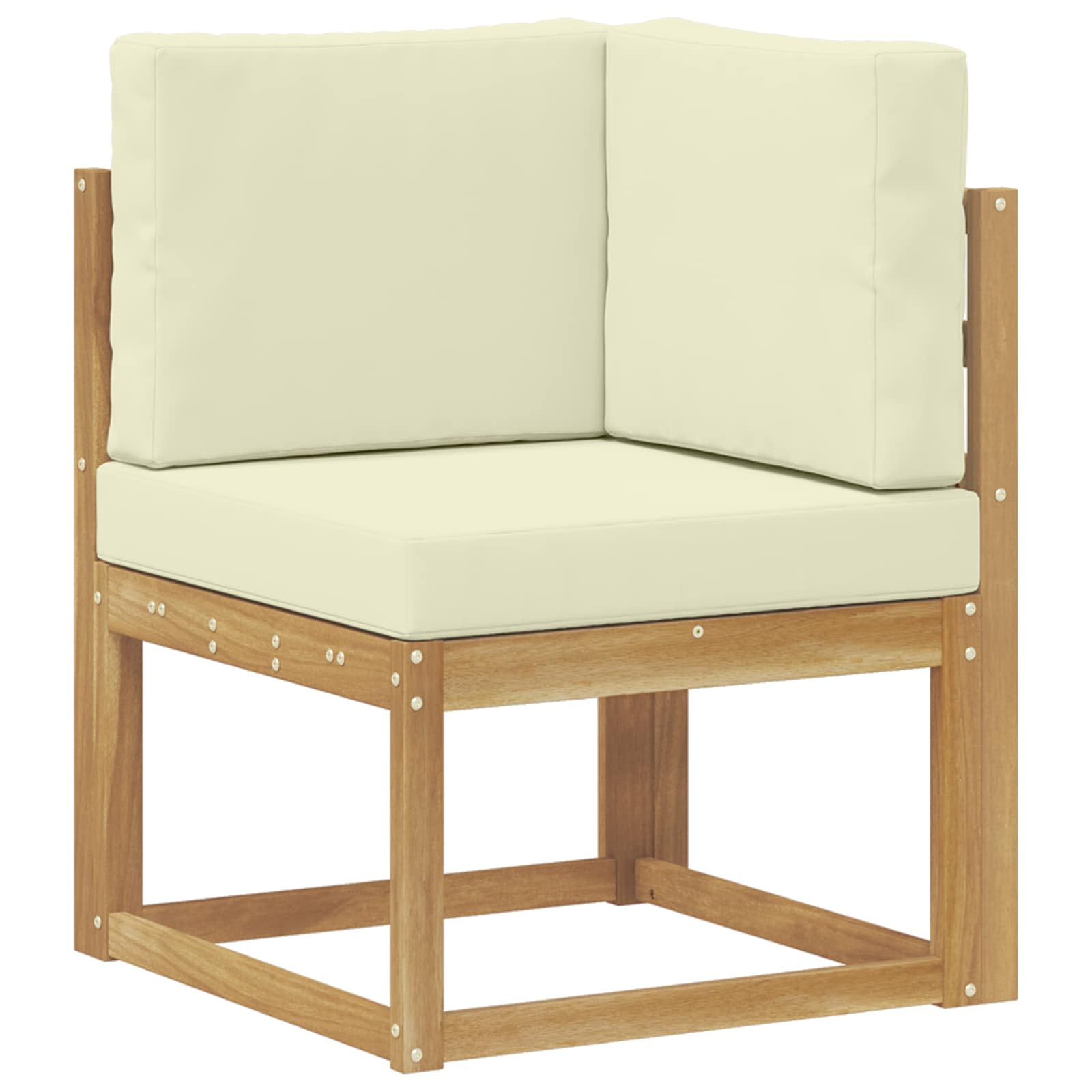 Set vanjskih sofa 7 kom. Bijela i krem Čvrsto drvo akacije