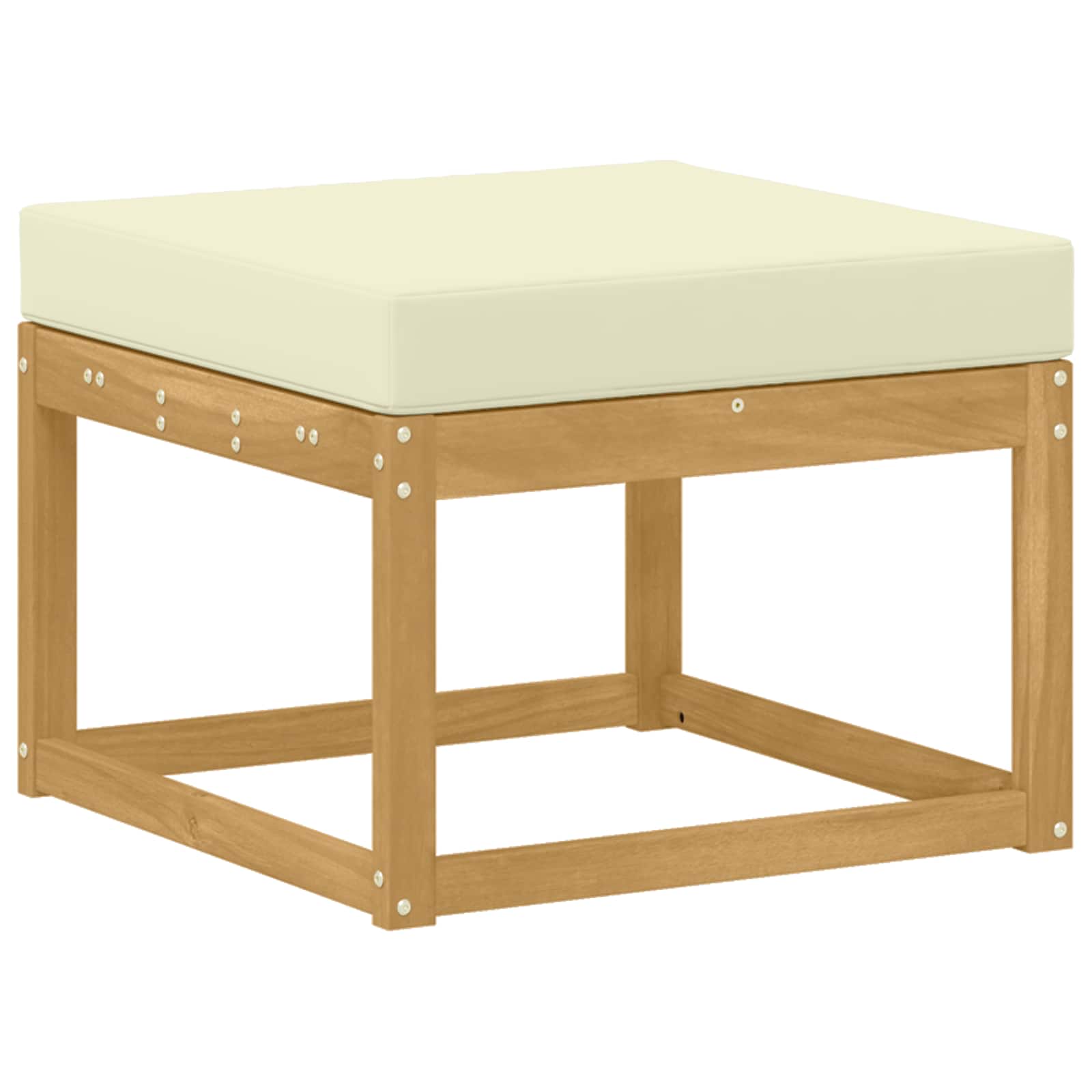 Set vanjskih sofa 7 kom. Bijela i krem Čvrsto drvo akacije