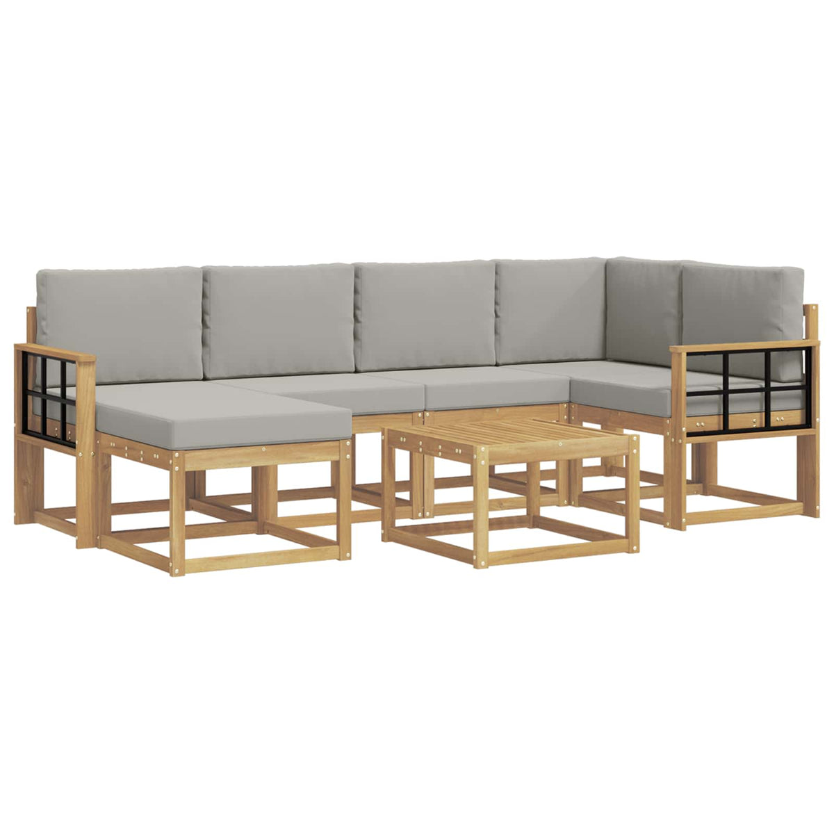 Set vanjskih sofa 7 kom. Bijela i svjetlosiva