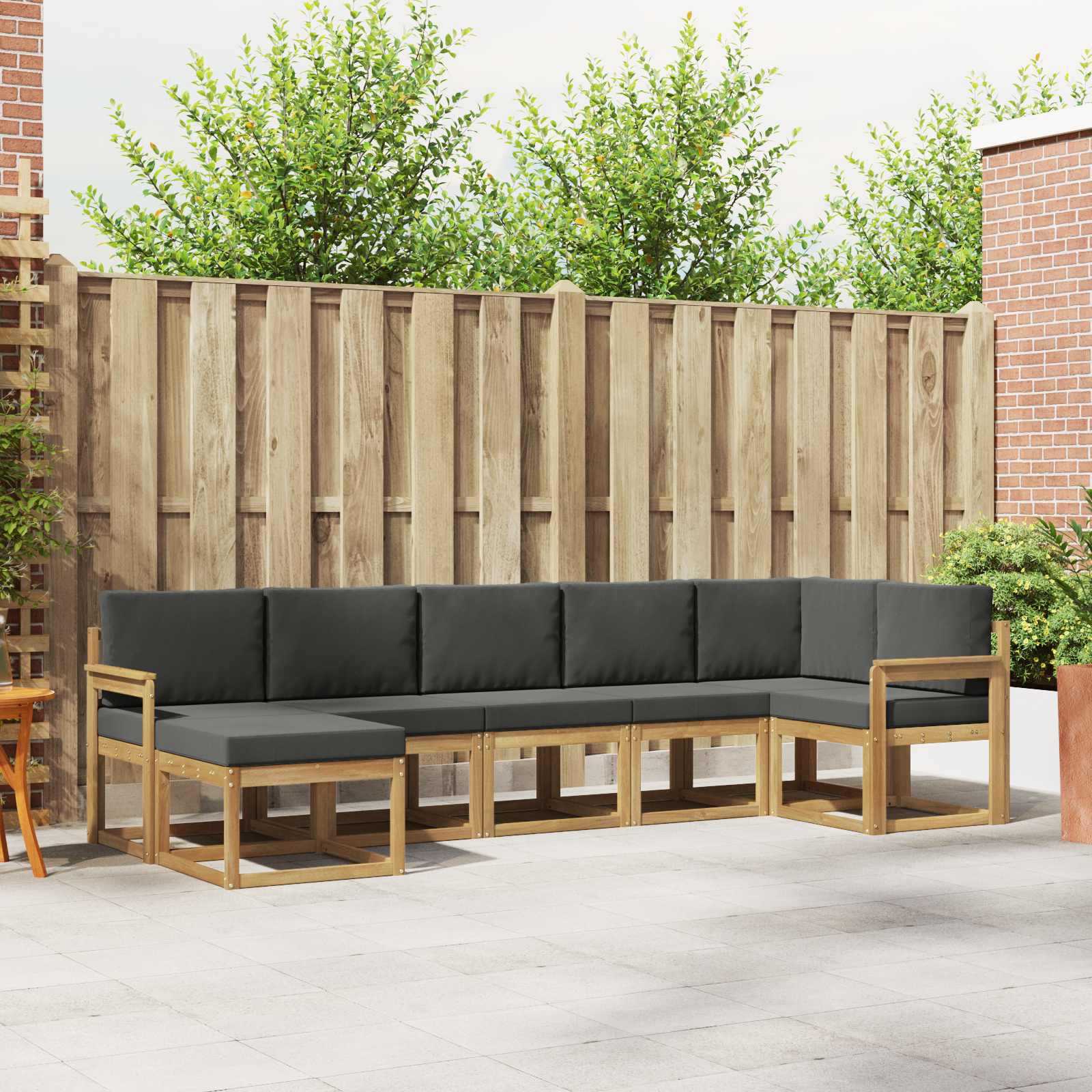Set vanjskih sofa s jastukom 7 pcs Bijela i antracit Poliester