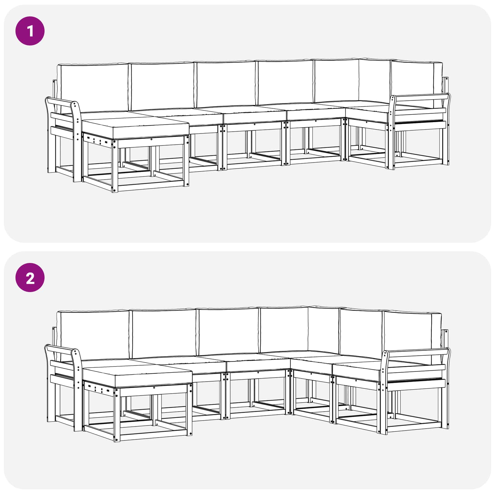 Set vanjskih sofa s jastukom 7 pcs Bijela i antracit Poliester