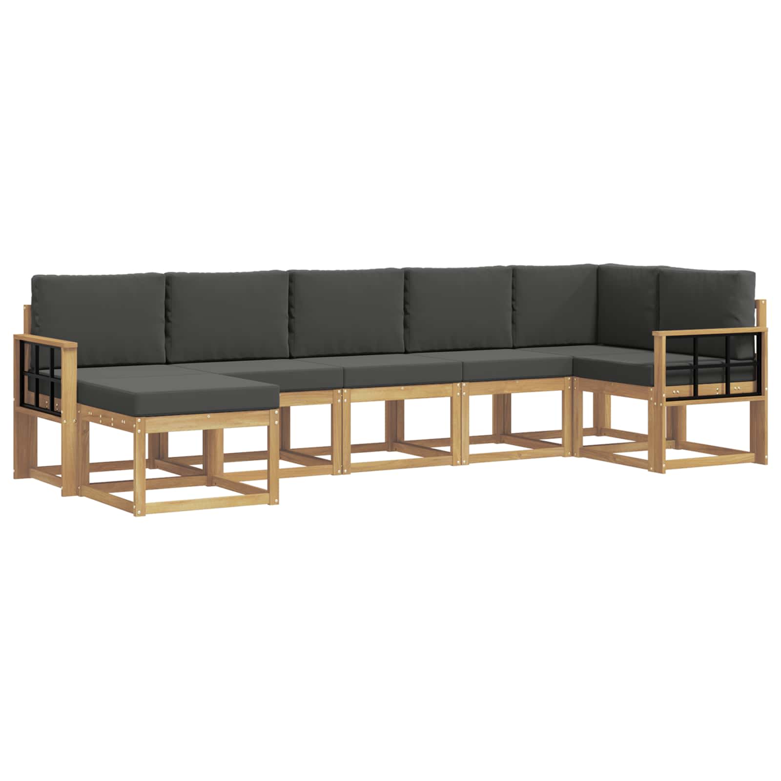 Set vanjskih sofa s jastukom 7 pcs Bijela i antracit Poliester