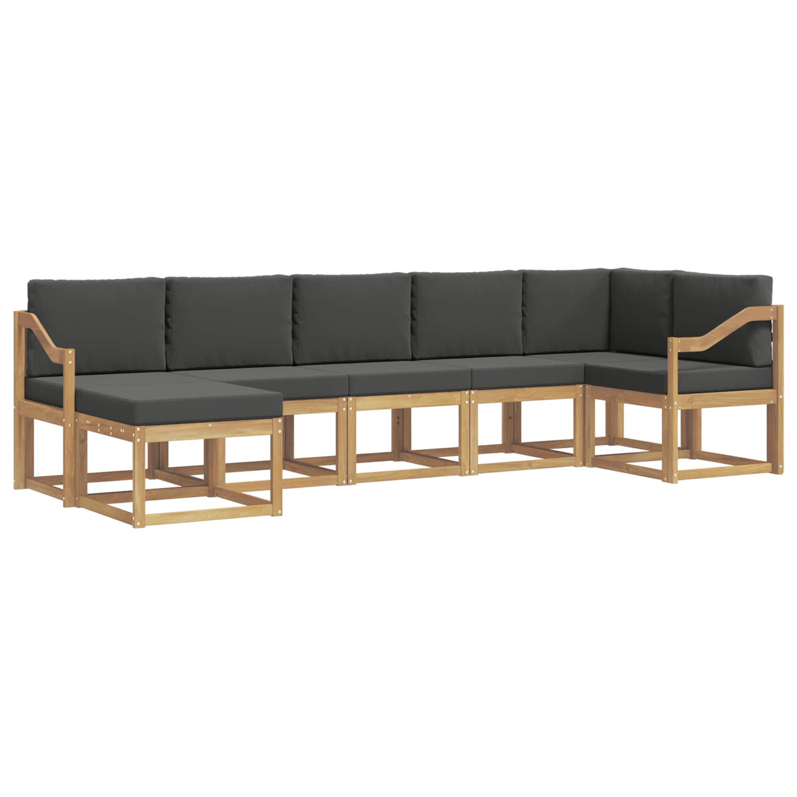 Set vanjskih sofa s jastukom 7 pcs Bijela i antracit Poliester
