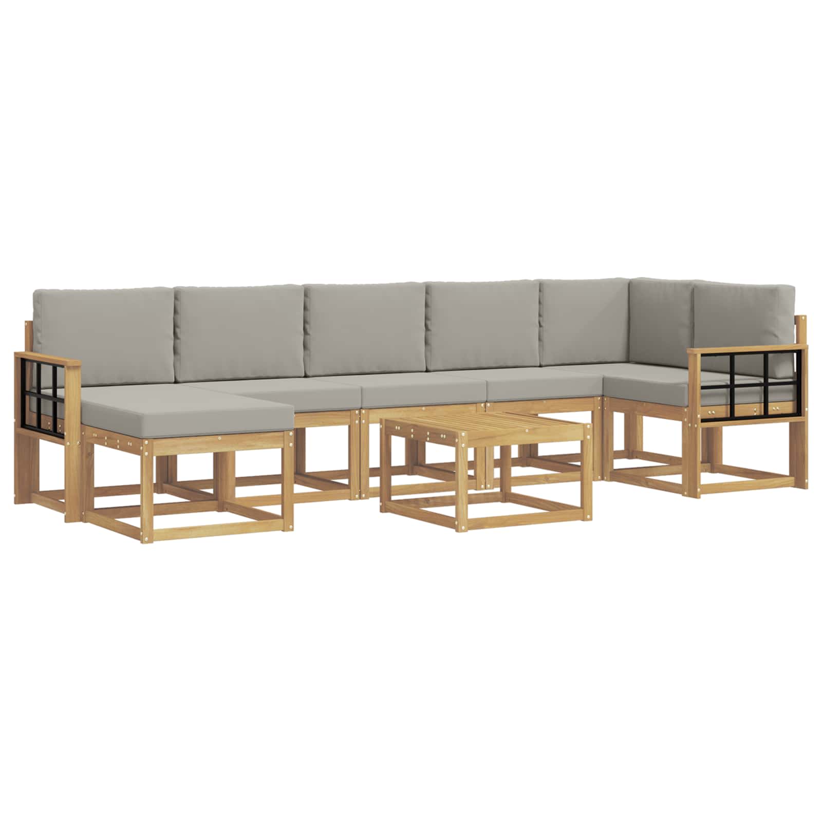 Set vanjskih sofa 8 pcs Bijela i svjetlosiva