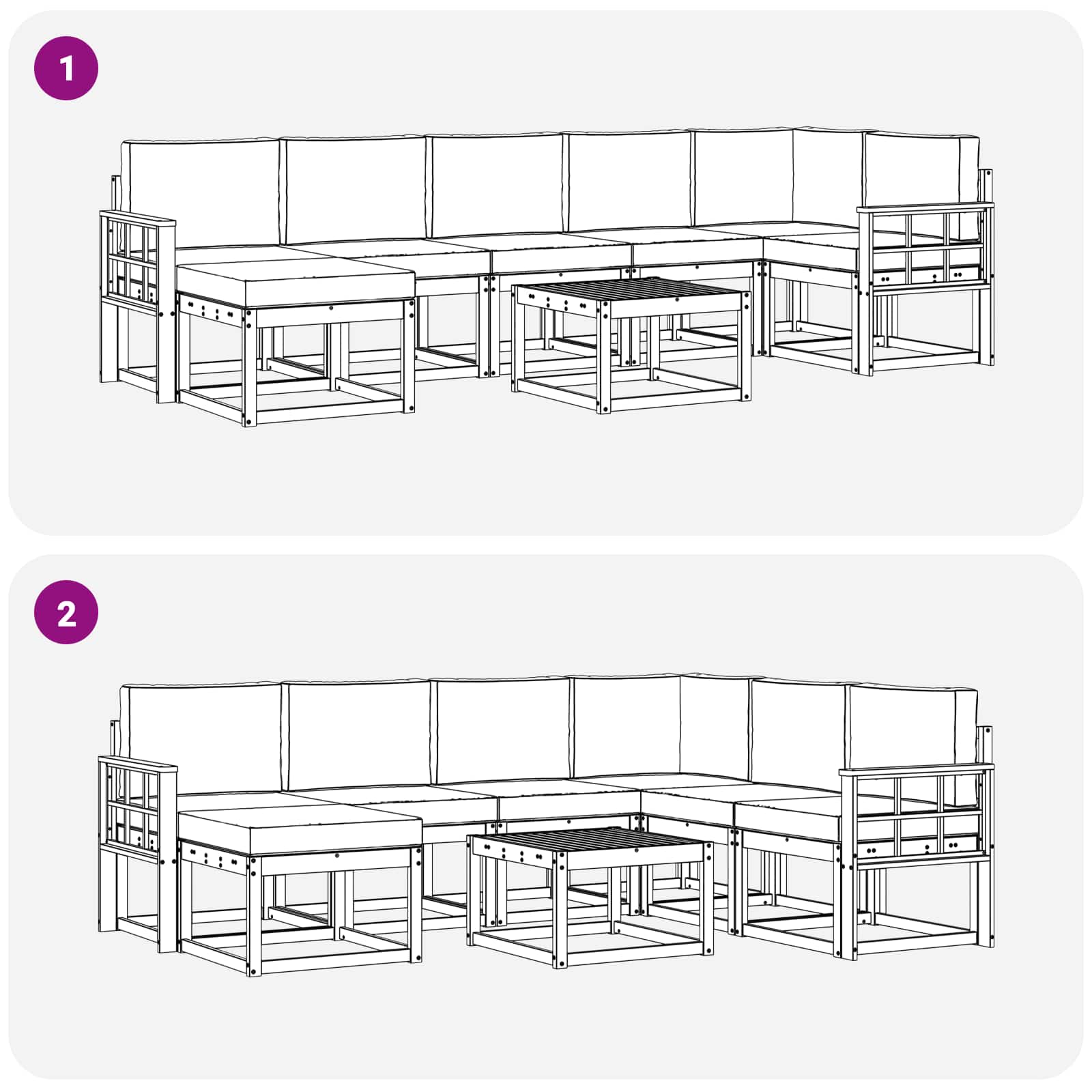 Set vanjskih sofa 8 pcs Bijela i svjetlosiva