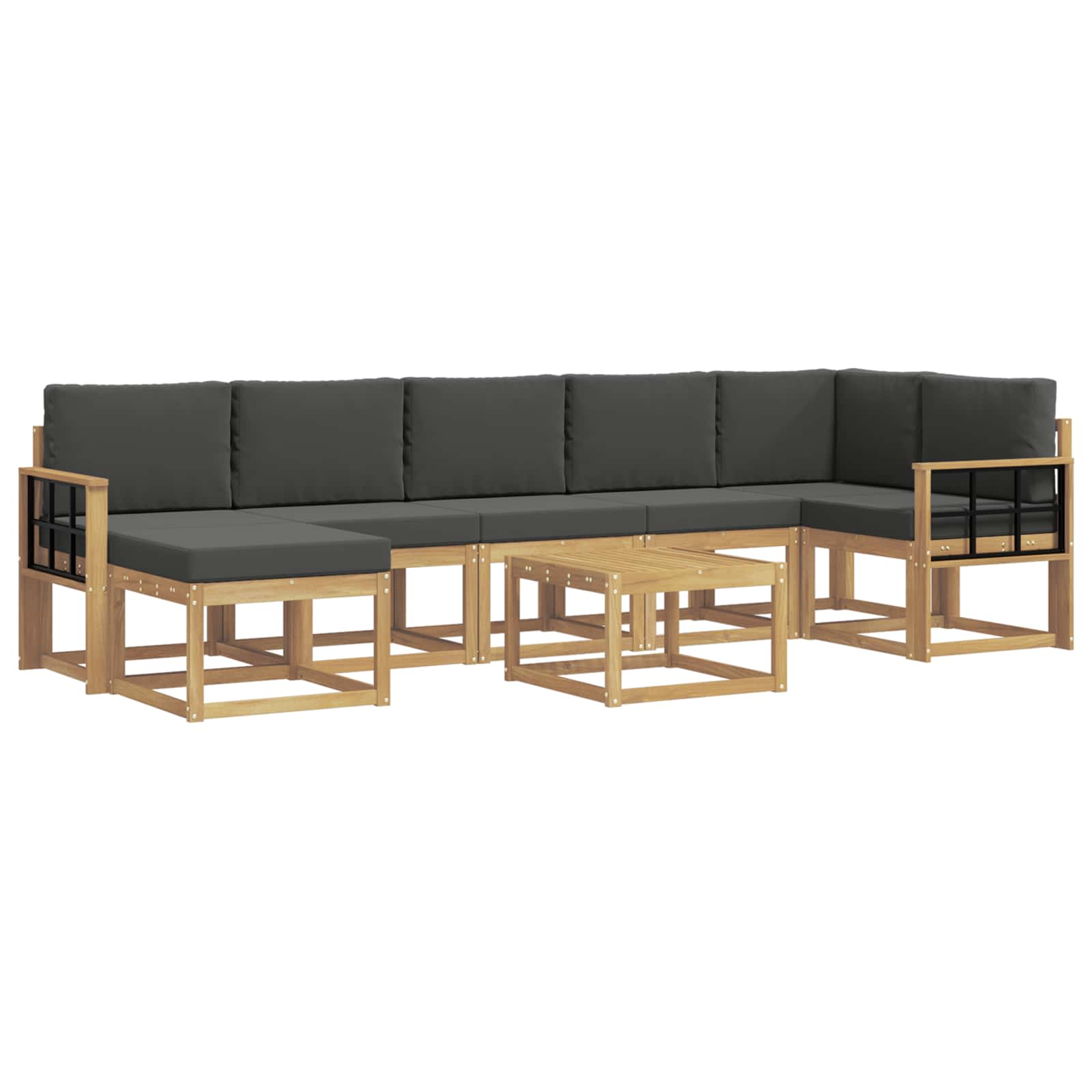 Set vanjskih sofa s jastukom 8 pcs Bijela i antracit Poliester