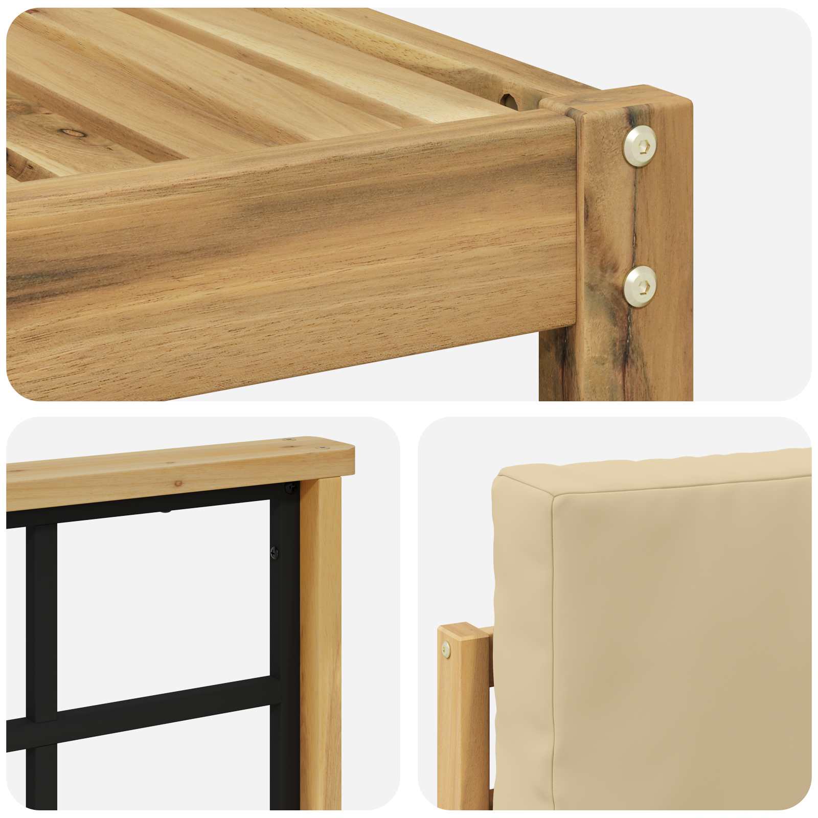 Set vanjskih sofa 8 kom. Bijela i bež Poliester