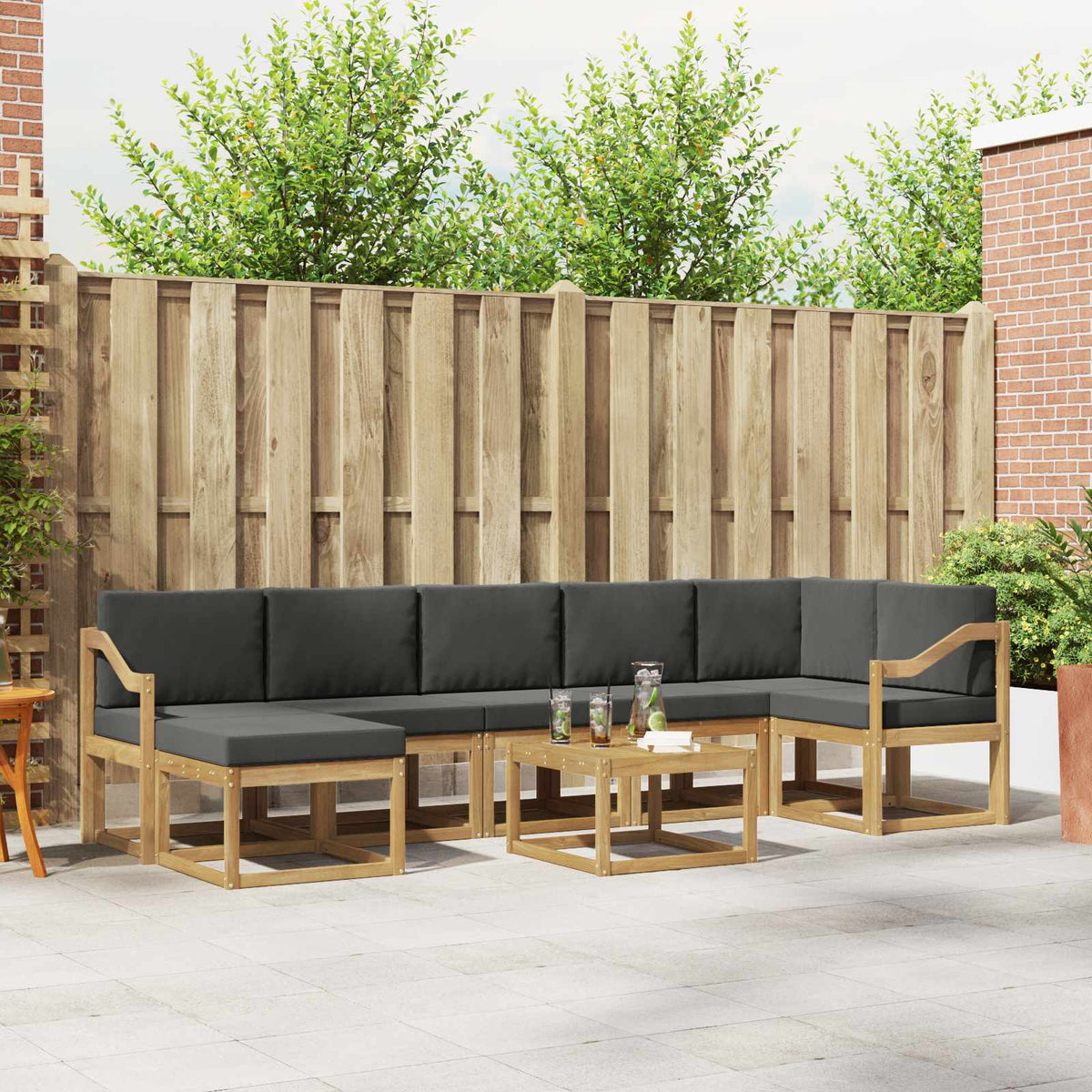 Set vanjskih sofa 8 kom. Bijela i antracit Poliester