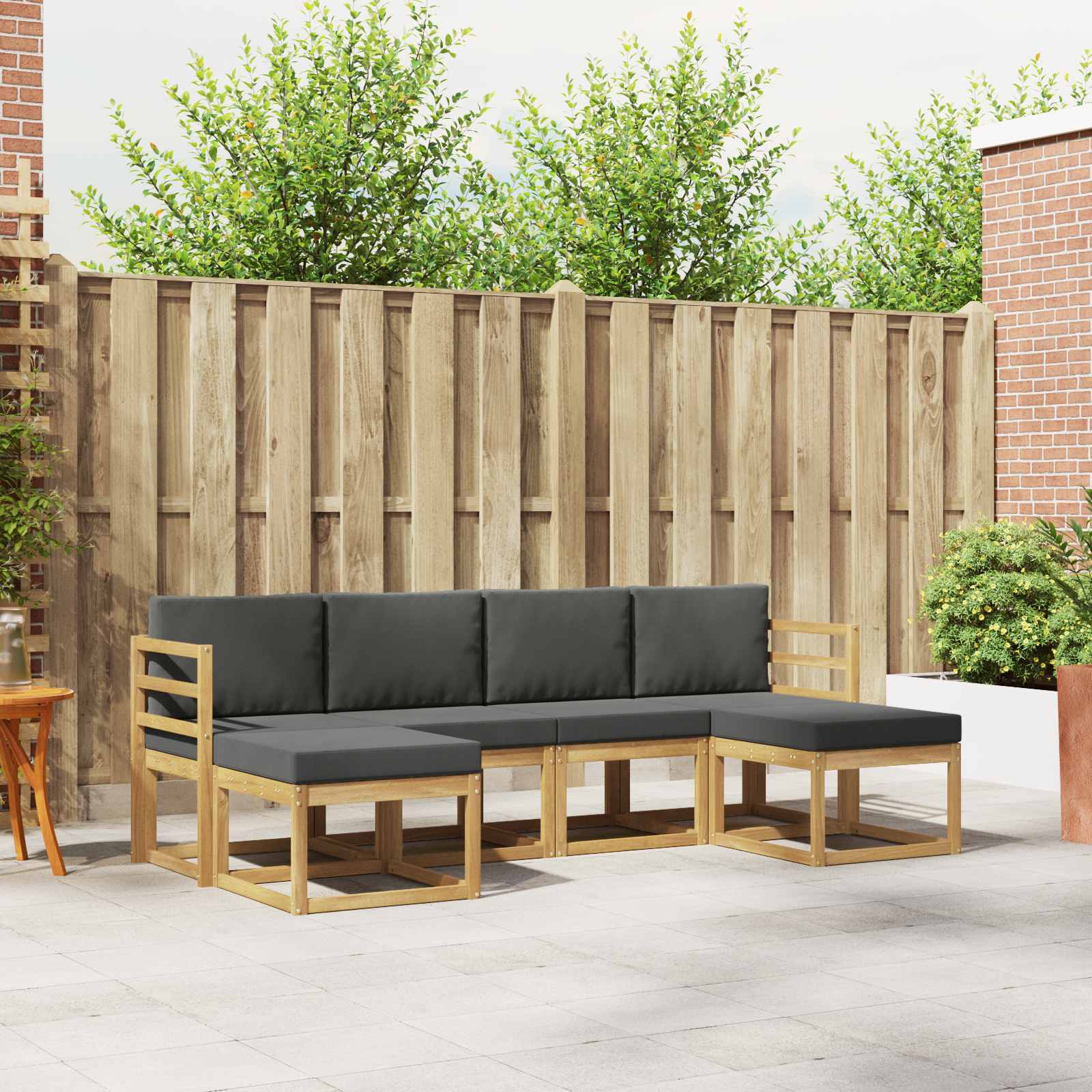 Set vanjskih sofa s jastukom 6 pcs Bijela i antracit Poliester
