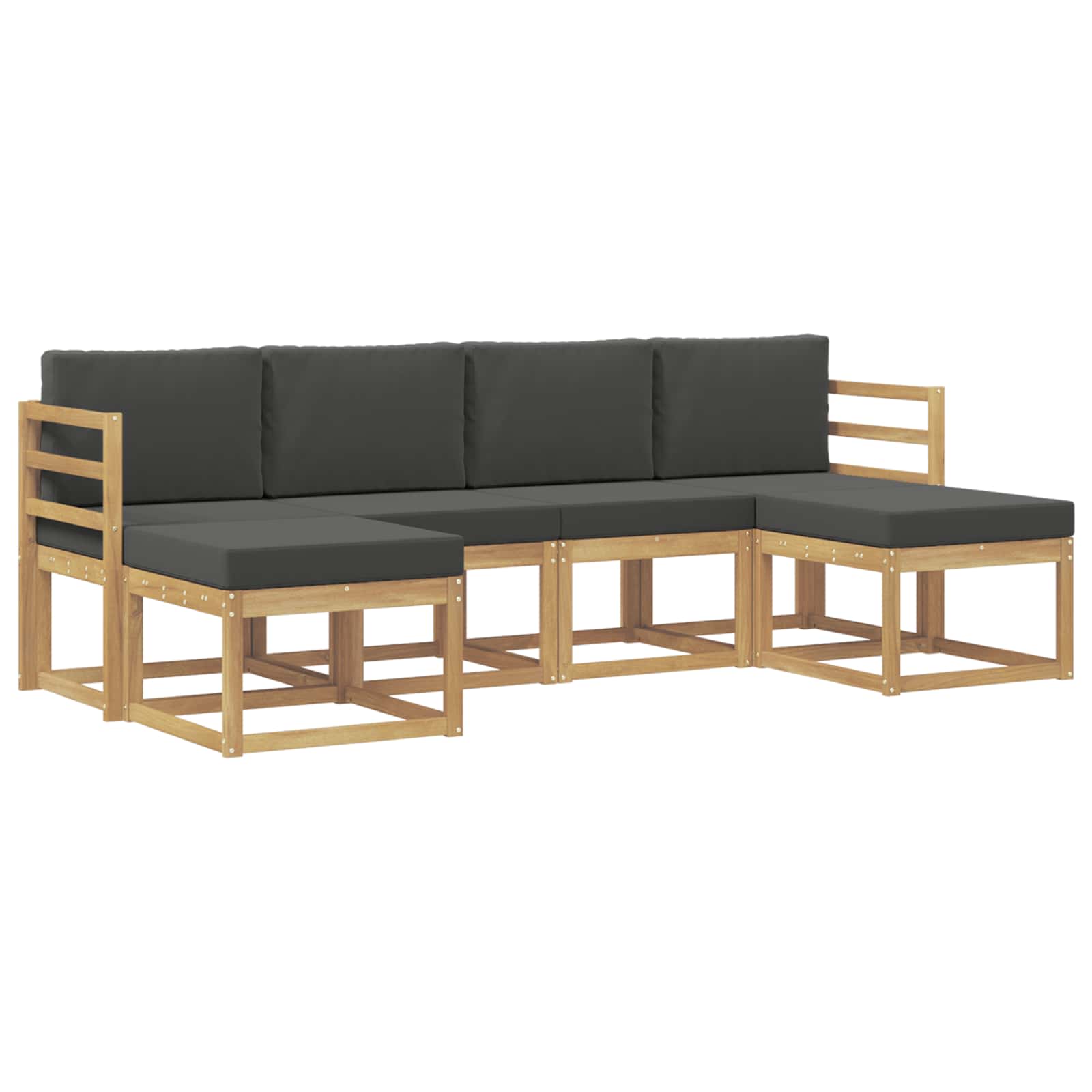 Set vanjskih sofa s jastukom 6 pcs Bijela i antracit Poliester