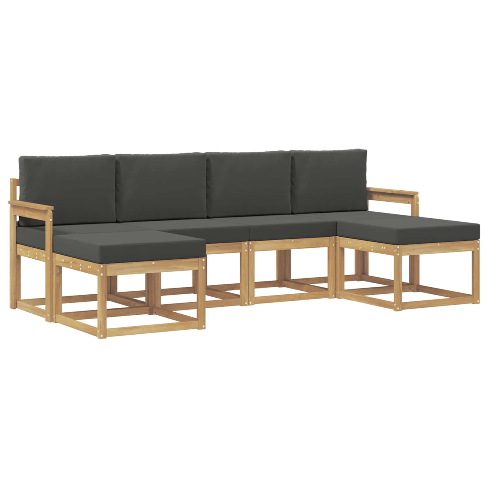 Set vanjskih sofa s jastukom 6 pcs Bijela i antracit Poliester