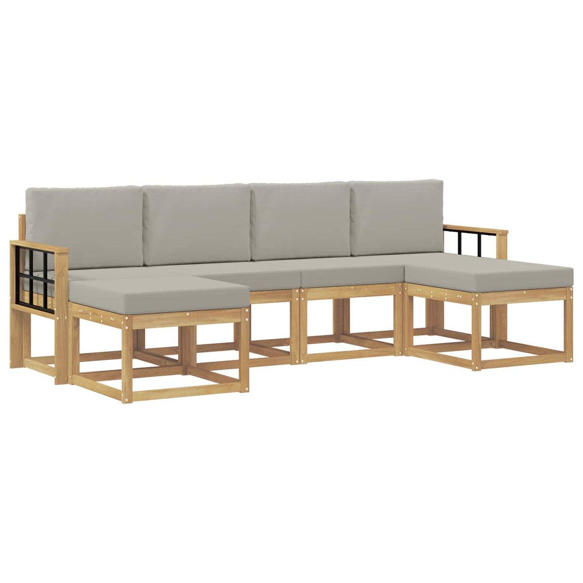 Set vanjskih sofa 6 kom. Bijela i svjetlosiva